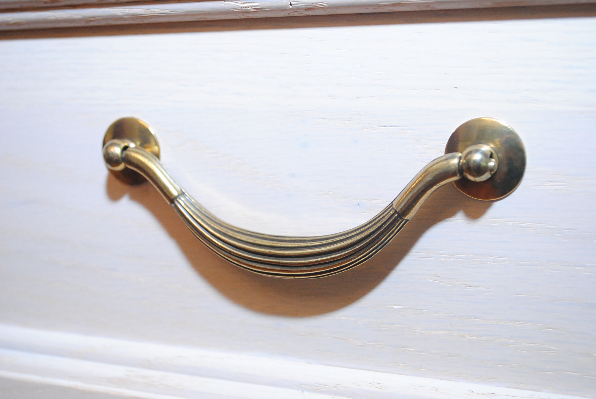 Keller Furniture Painted White Oak Hutch