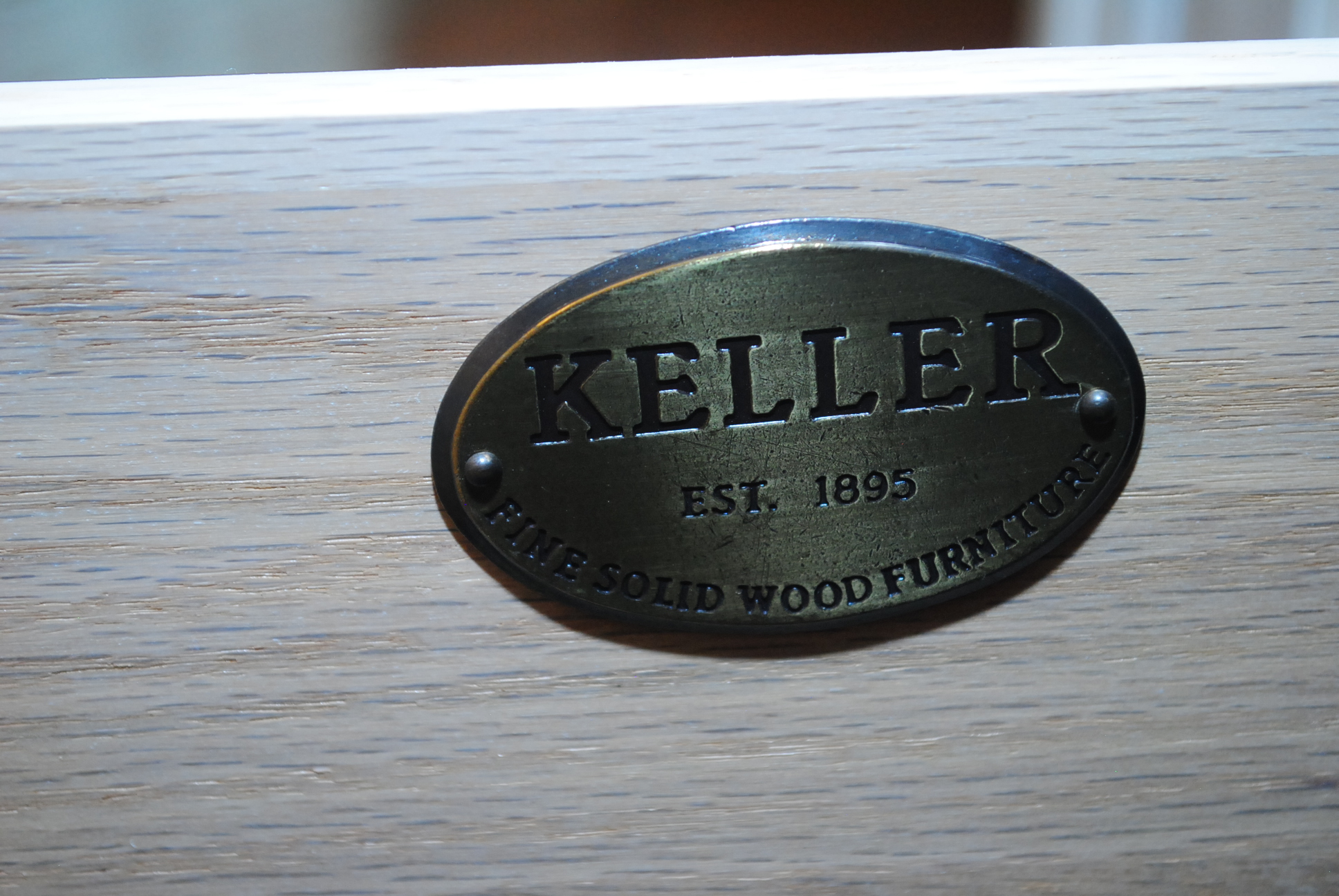 Keller Furniture Painted White Oak Hutch