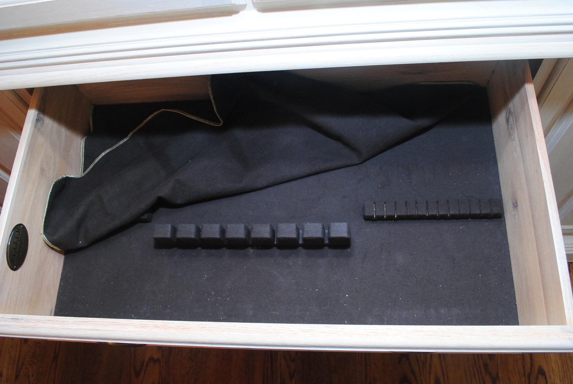 Keller Furniture Painted White Oak Hutch