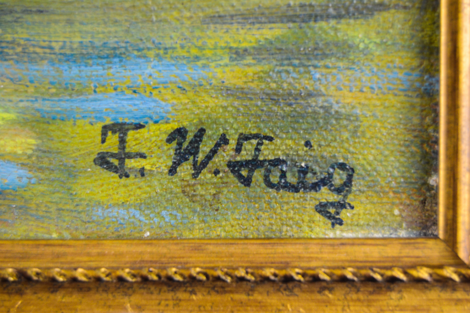 F. W. Faig Vintage Oil Painting on Canvas