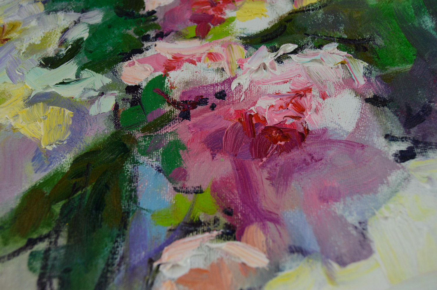 Jerry Fresia Original Oil on Canvas Floral Still Life