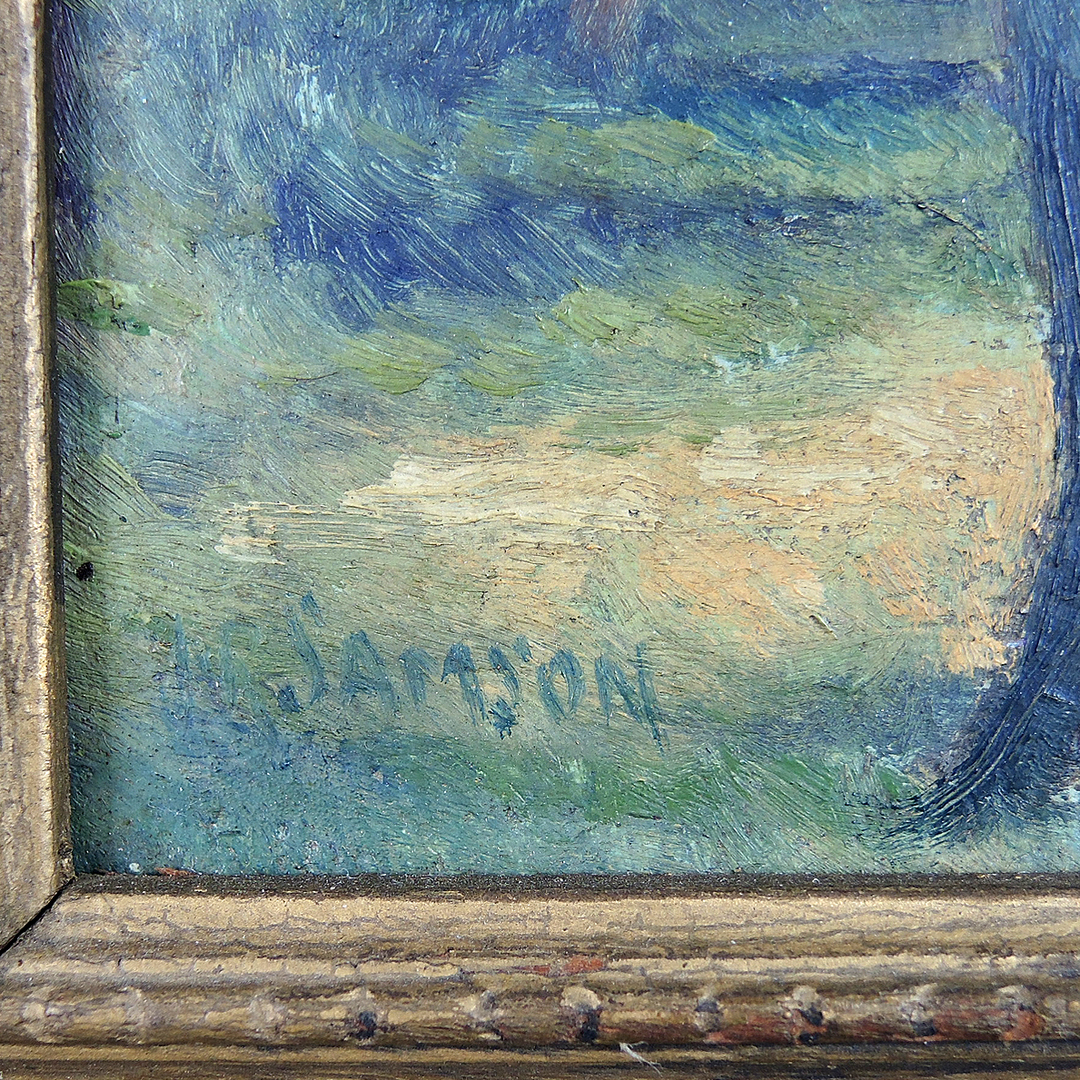 "A California Rancho" Oil Painting on Board by Samson