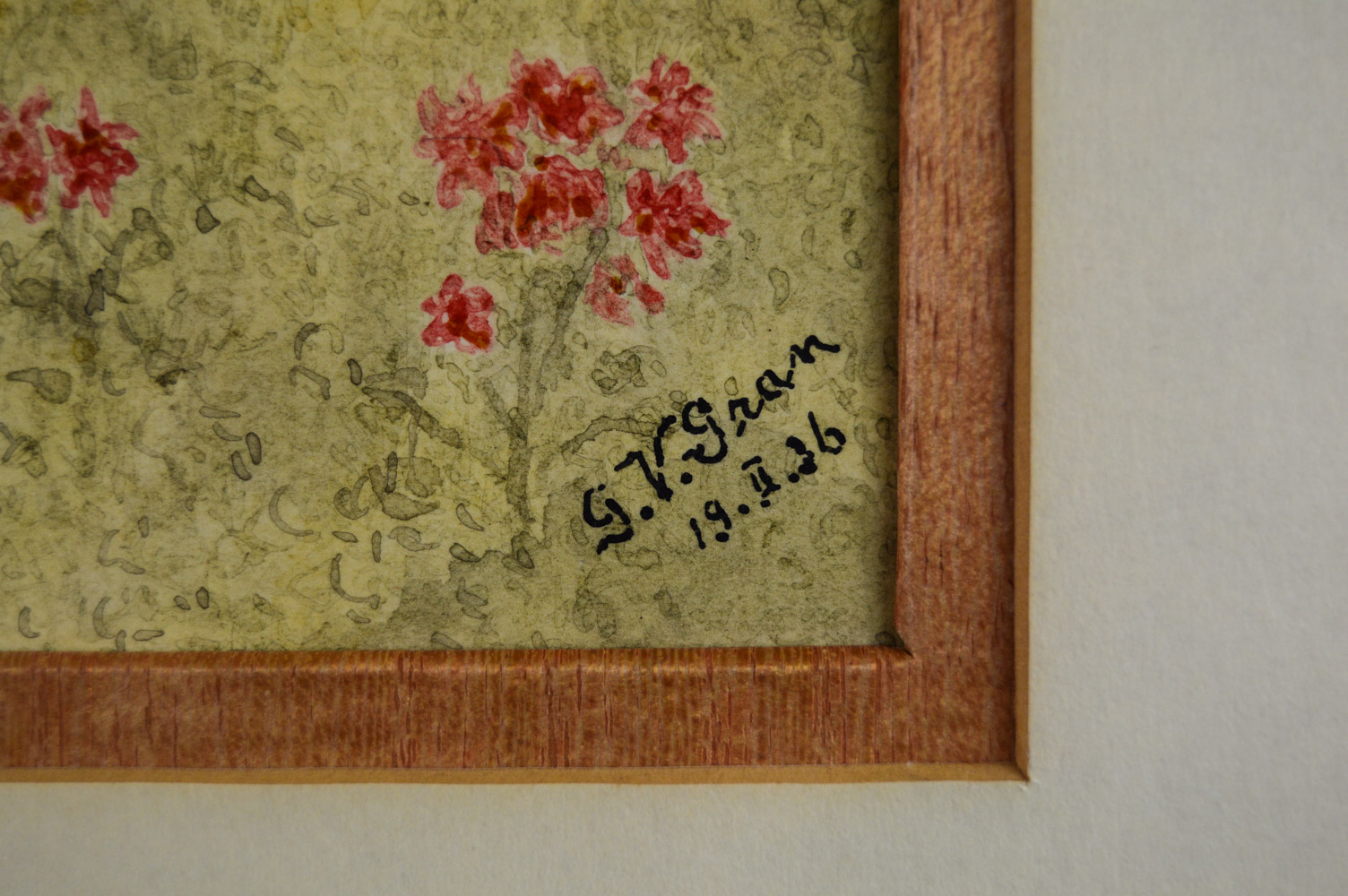 Original Watercolor Park Scene by G.V. Gran