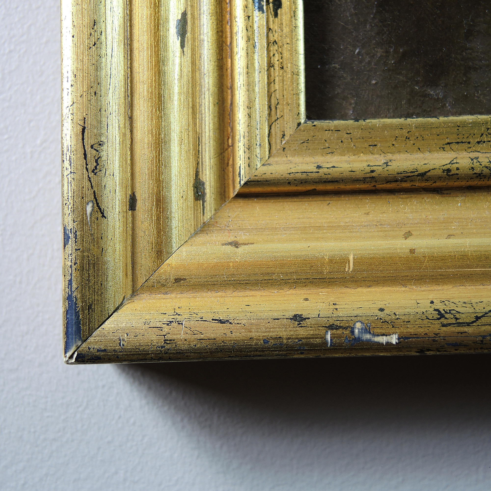 Oil Painting on Board of a Sitting Woman in Catholic Church