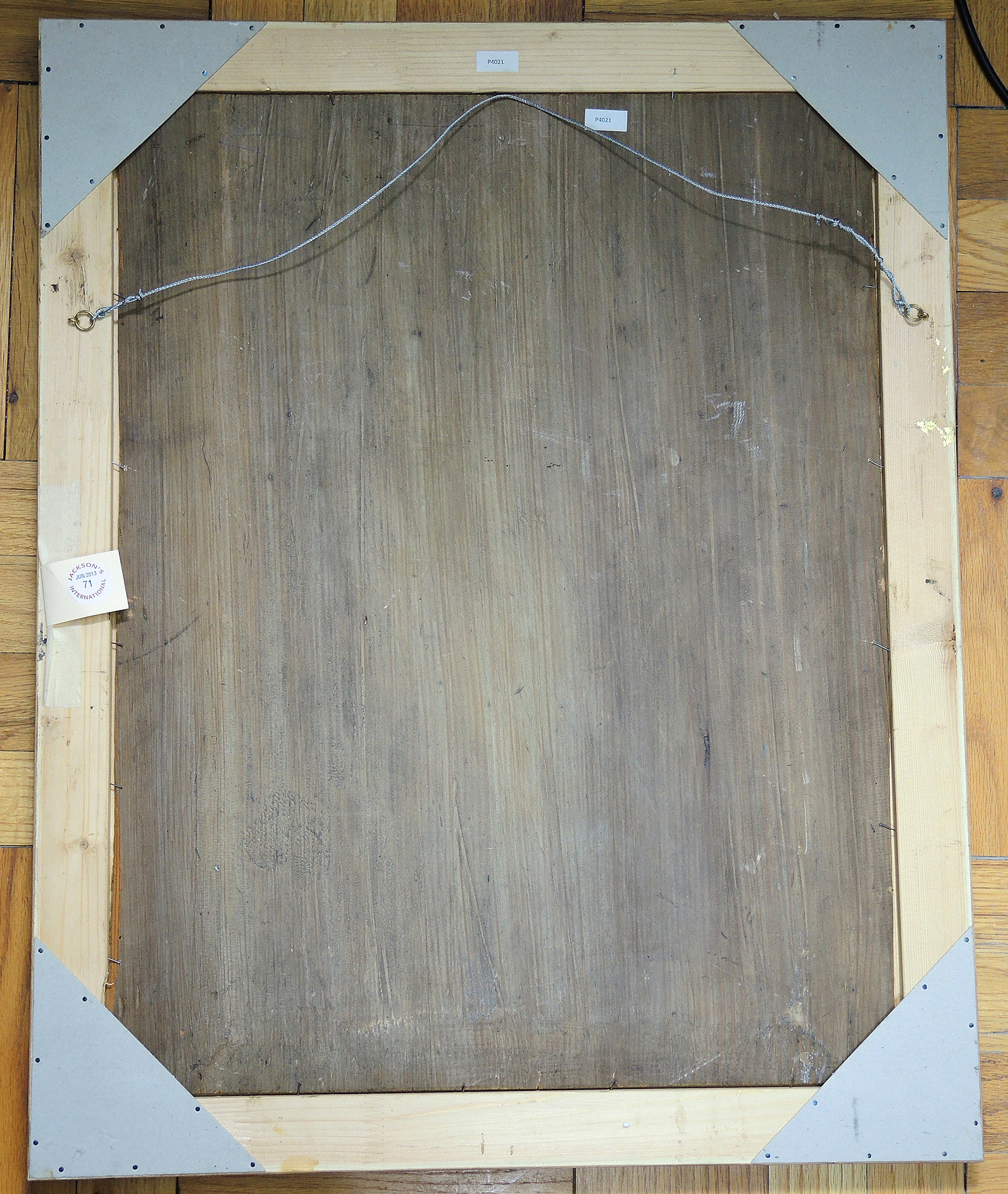 Oil Painting on Board of a Sitting Woman in Catholic Church