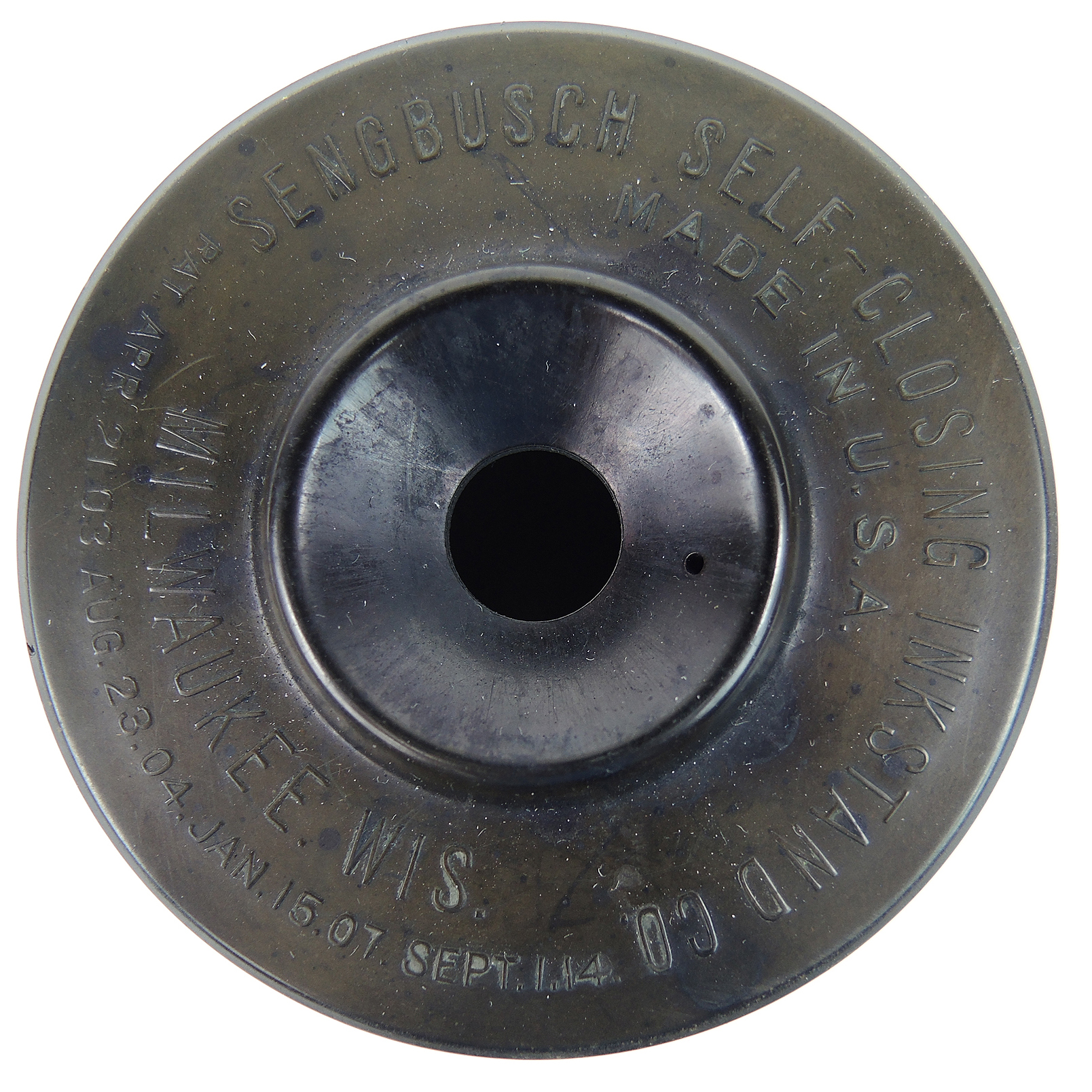 Antique Marshall Field & Co. Bronze Inkwell with Insert