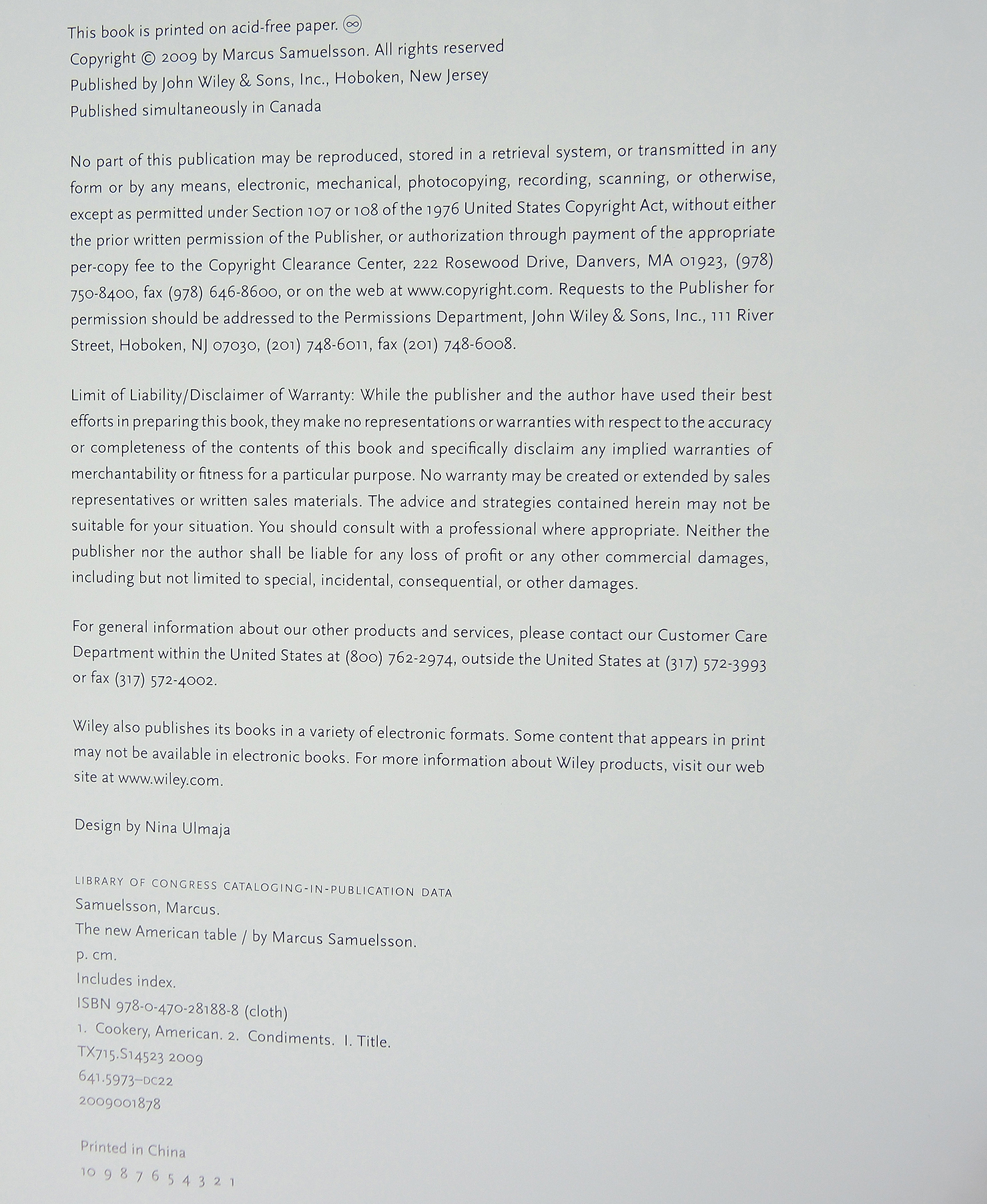 Signed Copy of "New American Table" by Marcus Samuelsson