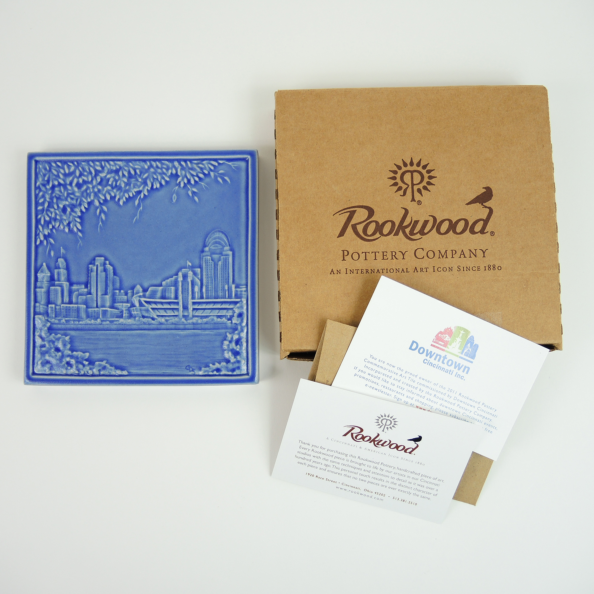 Rookwood Pottery 1st Edition Commemorative Cincinnati Skyline Tile