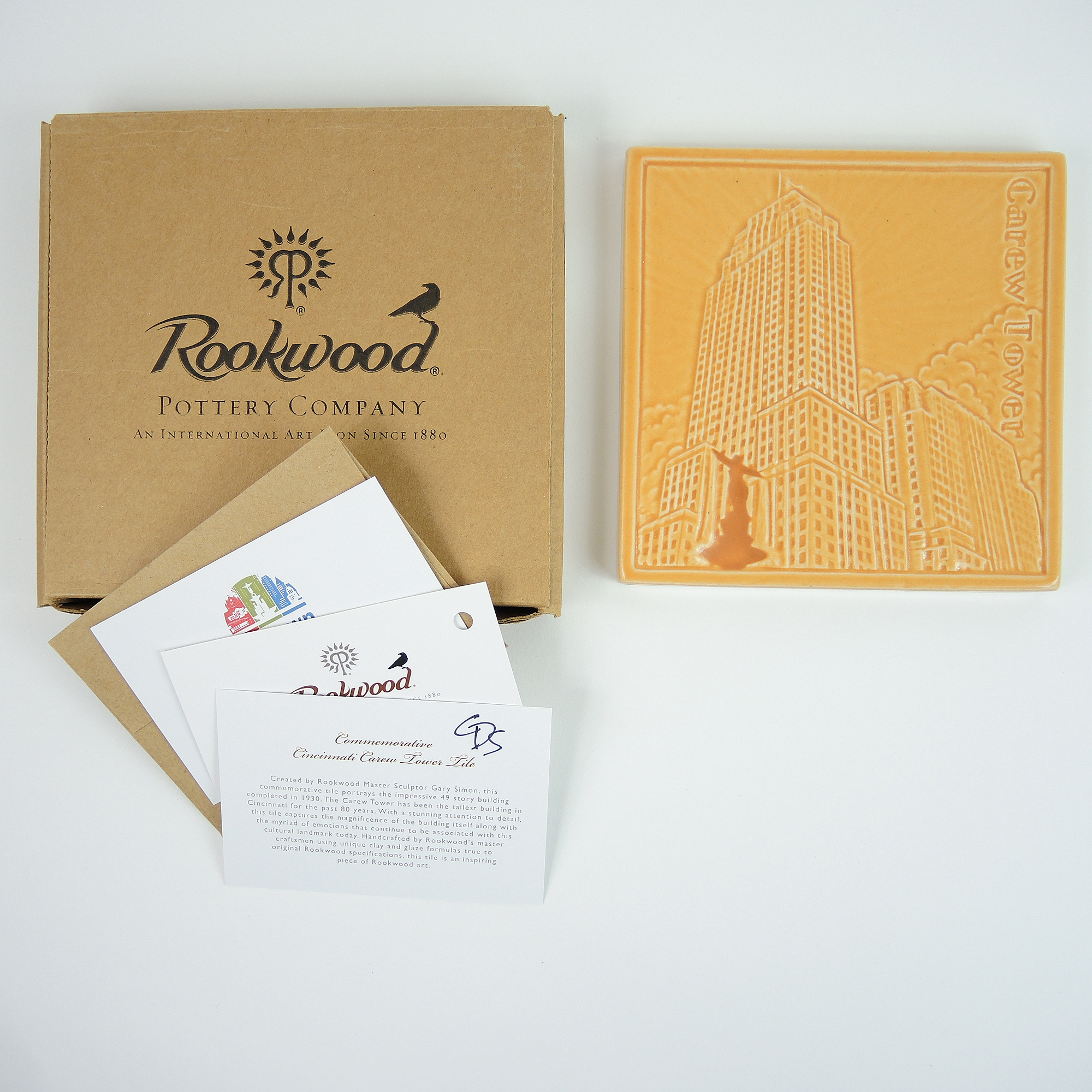 Rookwood Pottery 1st Edition Cincinnati Carew Tower Commemorative Tile