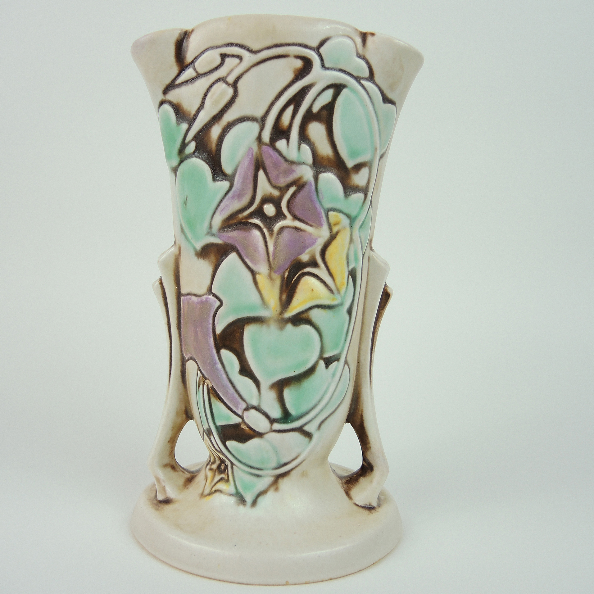 Vintage Roseville "Morning Glory" White Vase