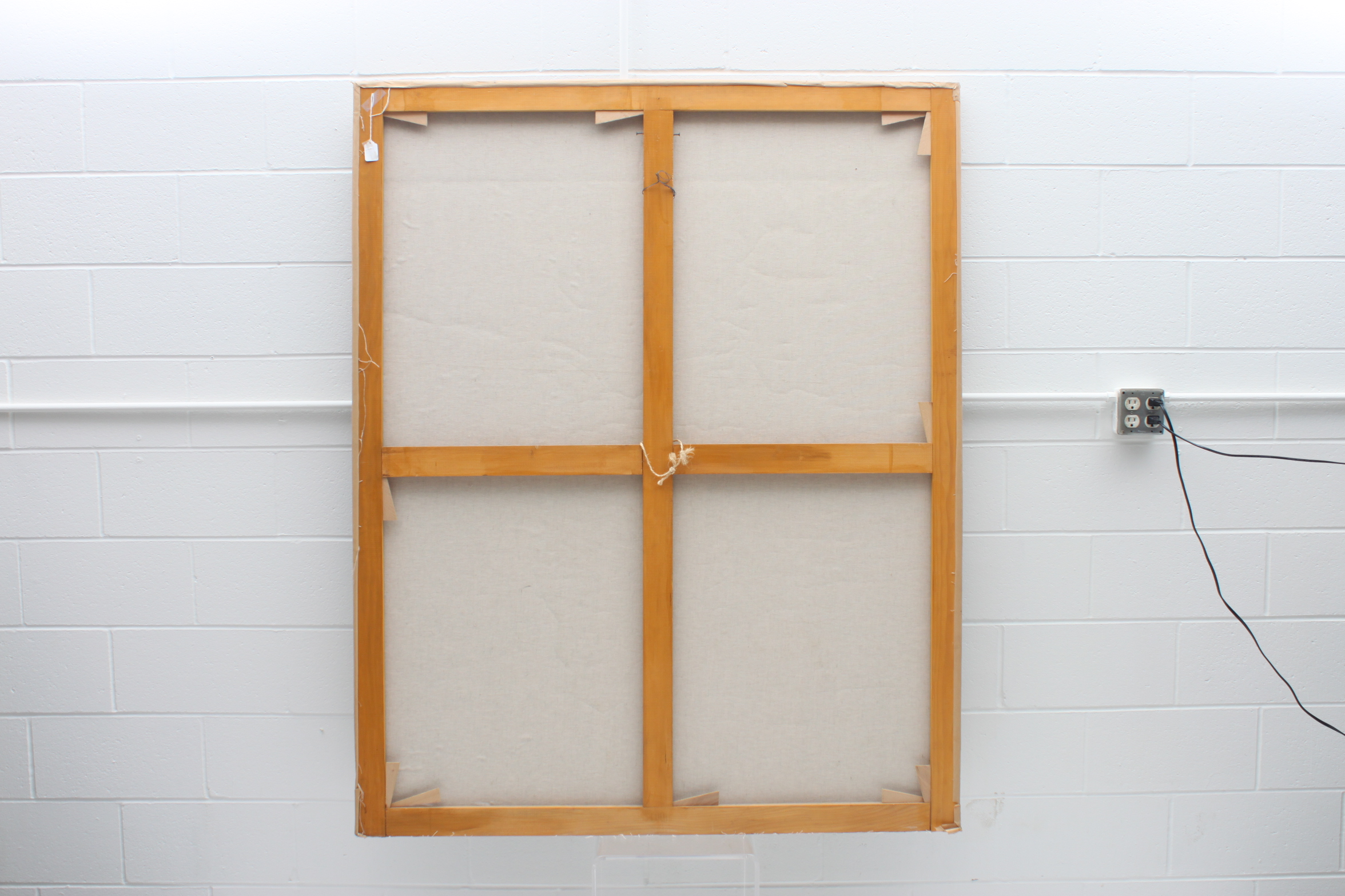 Substantial Antique French Gouache Painting of Figures on a Woodland Swing