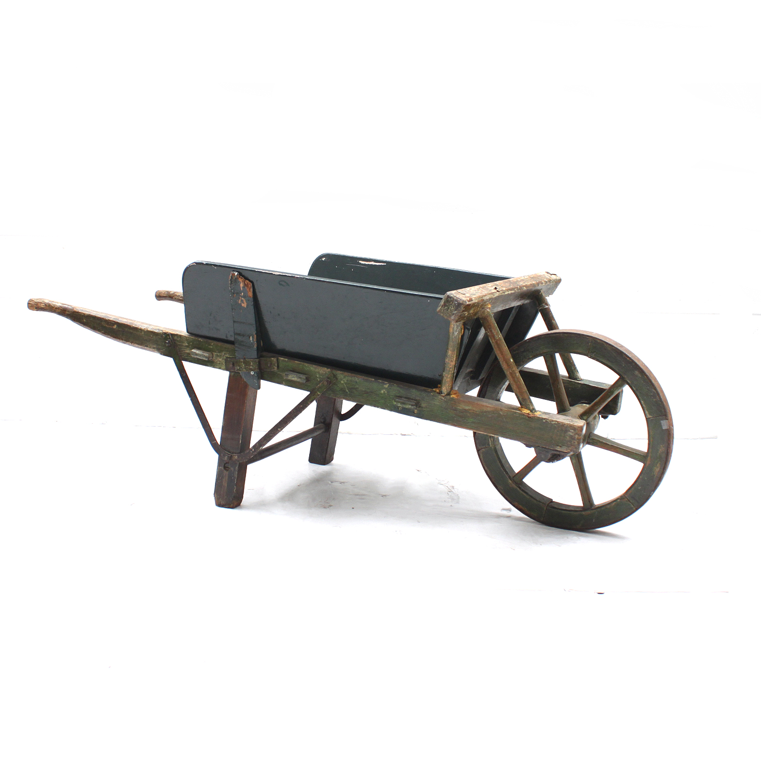 Vintage Wooden Wheelbarrow