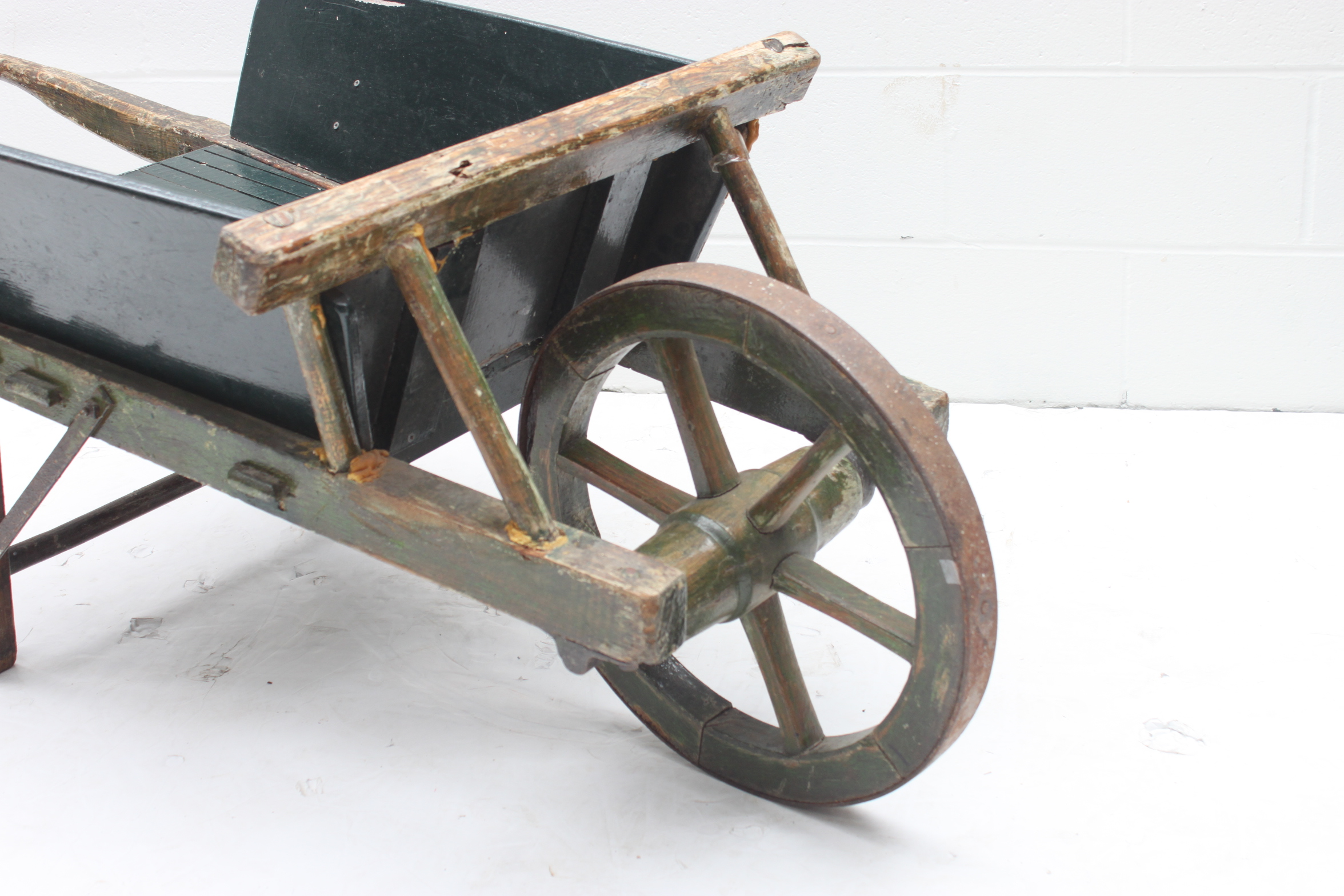 Vintage Wooden Wheelbarrow