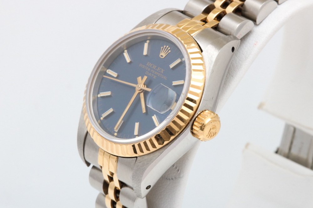 14K Gold and Stainless Rolex Oyster Perpetual Date Watch