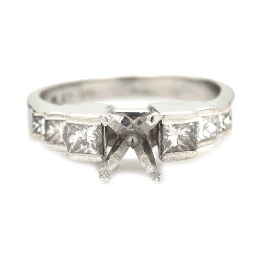 Platinum Diamond Semi Mount Ring