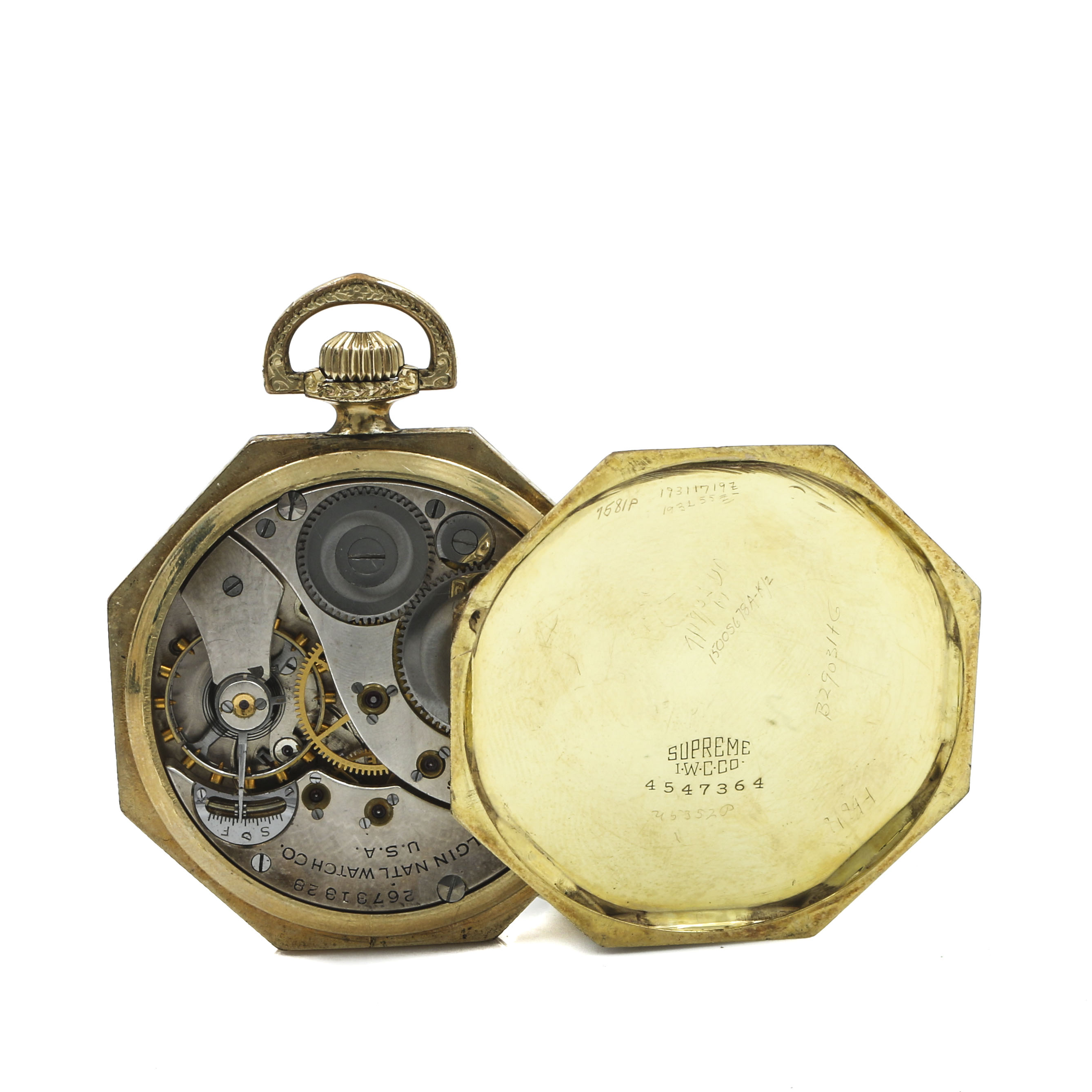 1924 Elgin Gold Filled Octagon Pocket Watch