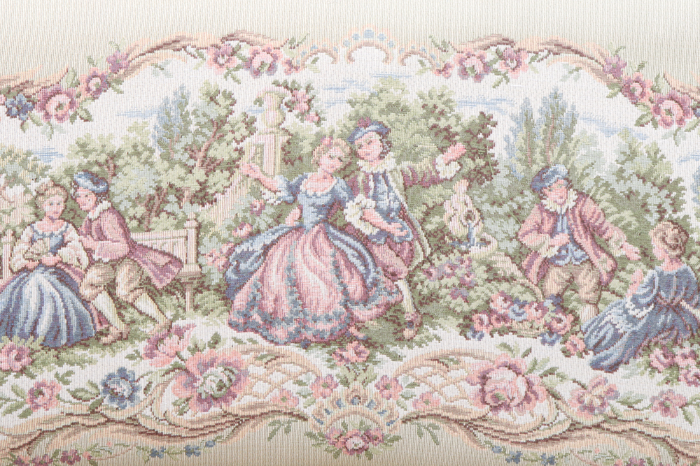 Tapestry Louis XV Style Settee by Chateau D'Ax