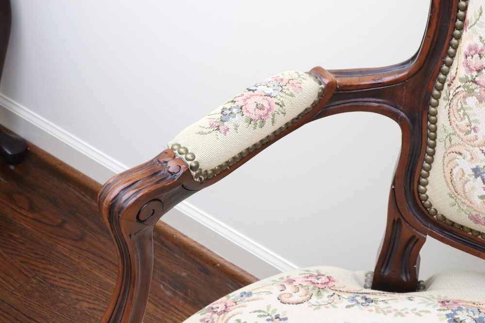 Tapestry Louis XV Style Settee by Chateau D'Ax