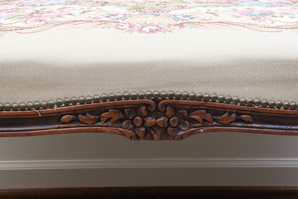 Tapestry Louis XV Style Settee by Chateau D'Ax