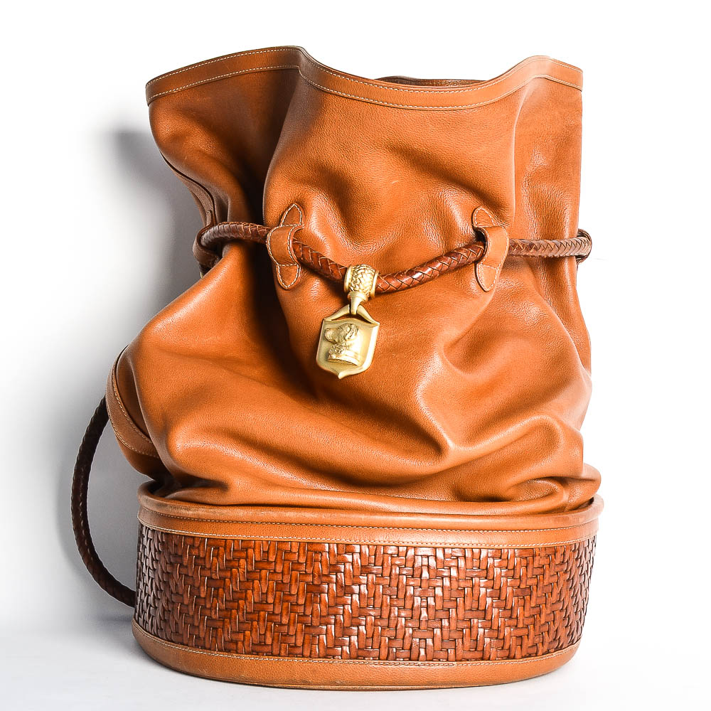 B. Kieselstein-Cord Leather Bucket Bag