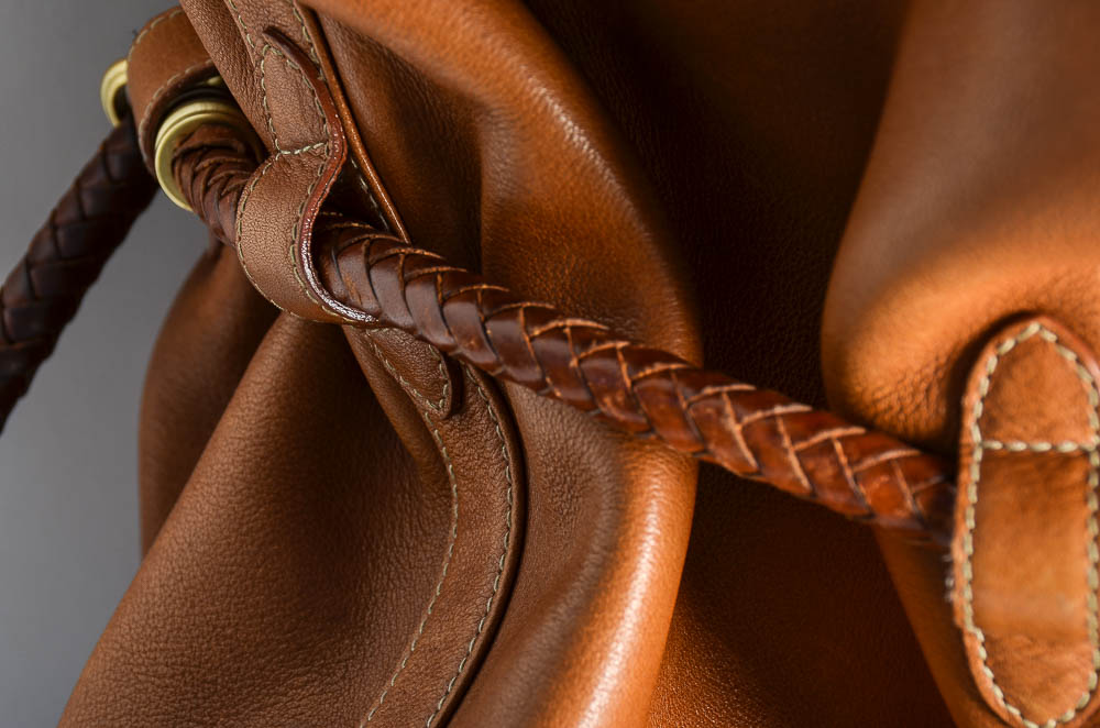 B. Kieselstein-Cord Leather Bucket Bag