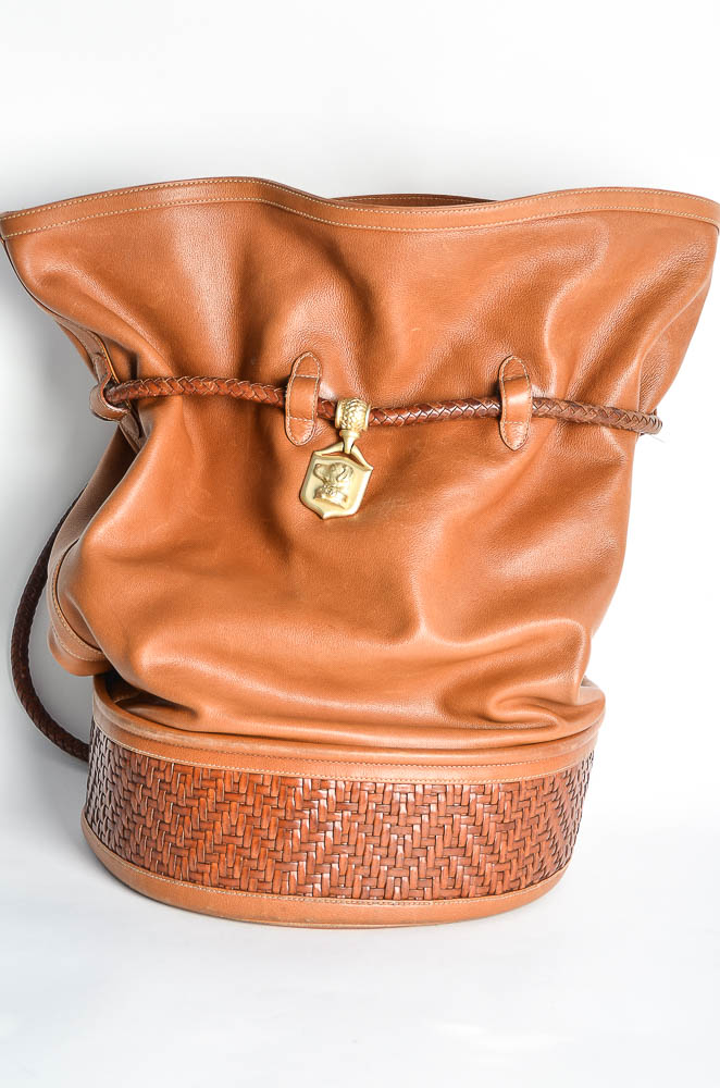 B. Kieselstein-Cord Leather Bucket Bag