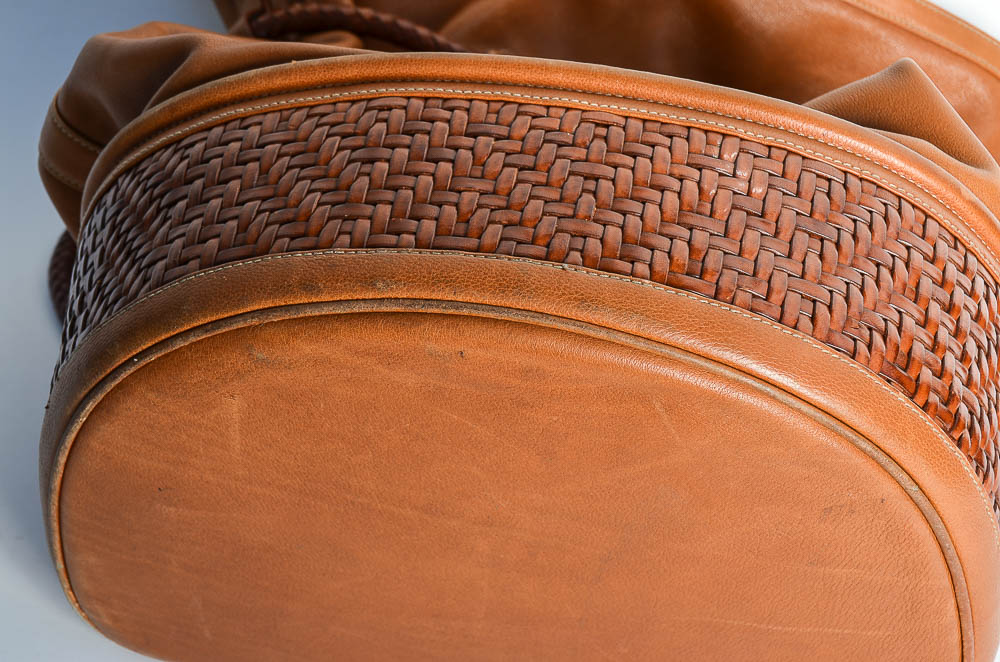 B. Kieselstein-Cord Leather Bucket Bag