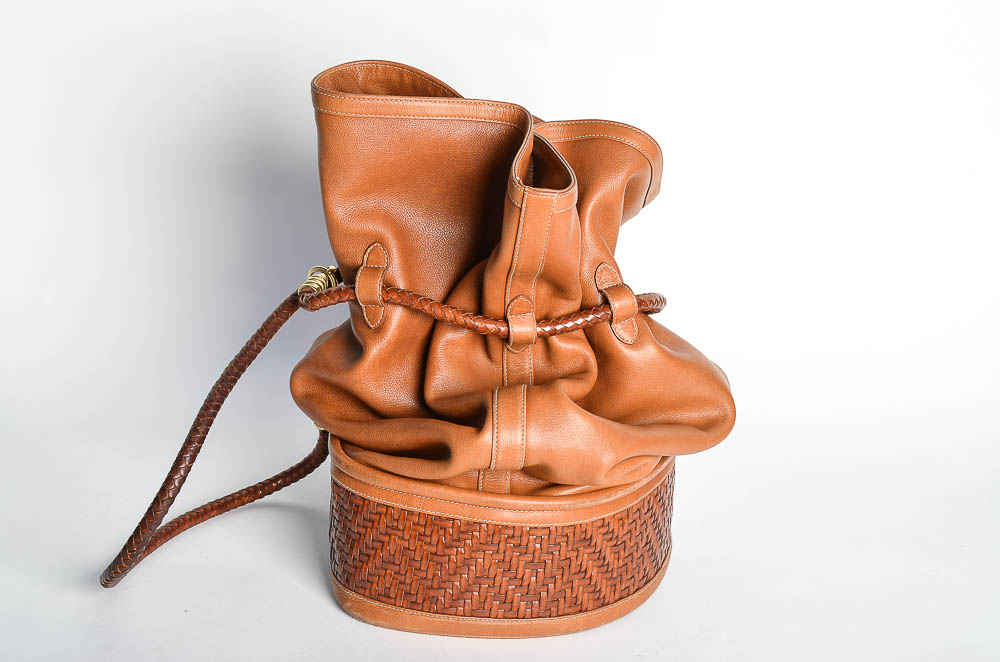 B. Kieselstein-Cord Leather Bucket Bag
