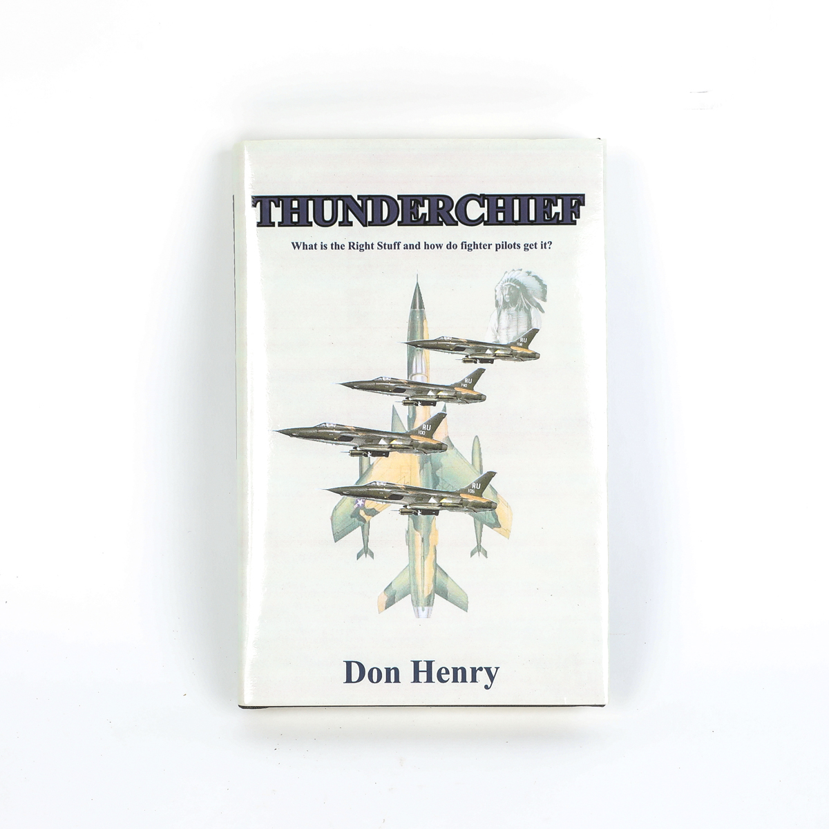 Vietnam War Fighter Pilot Helmet with Bag and "Thunderchief" by Don Henry