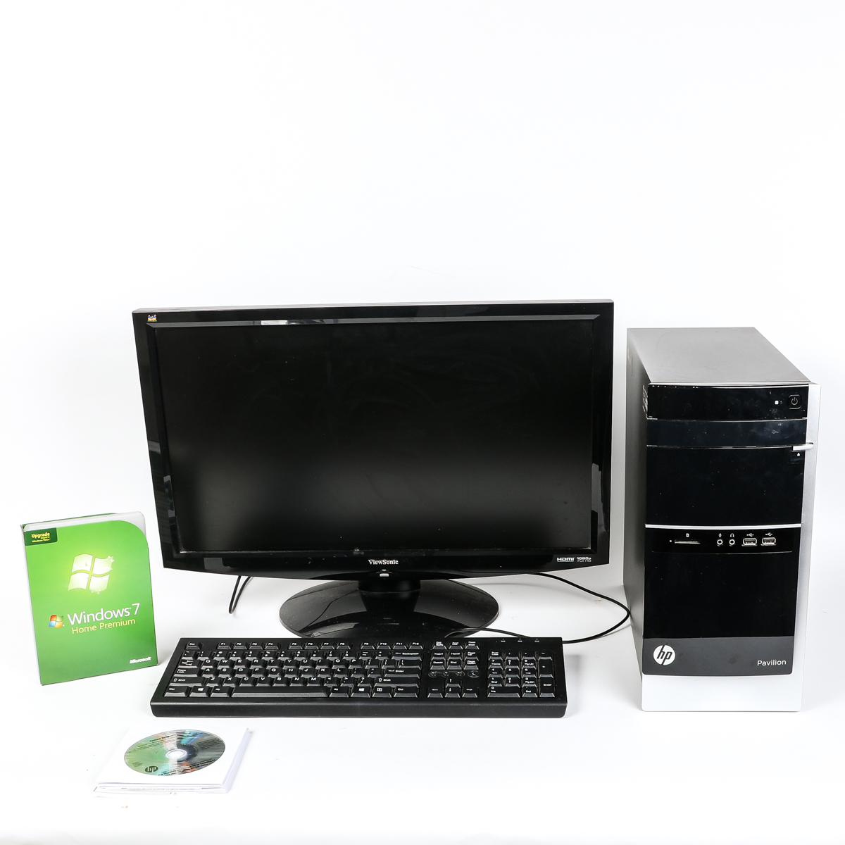 HP Desktop Pavillion 500PC Computer with Viewsonic Windows Screen