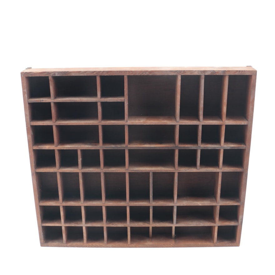 Wooden Display Wall Shelf With Dividers