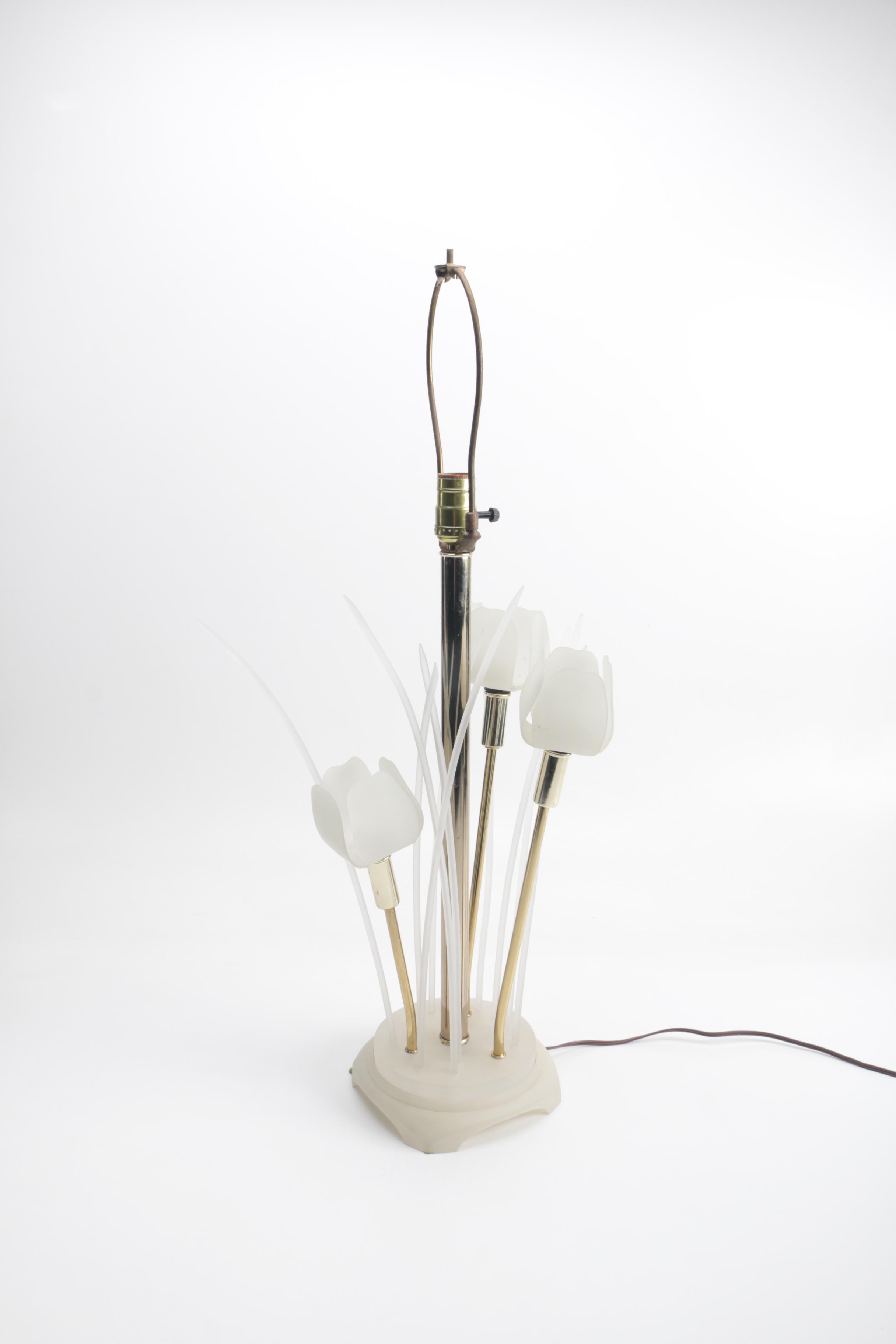 Modern White Plastic Tulip Table Lamp