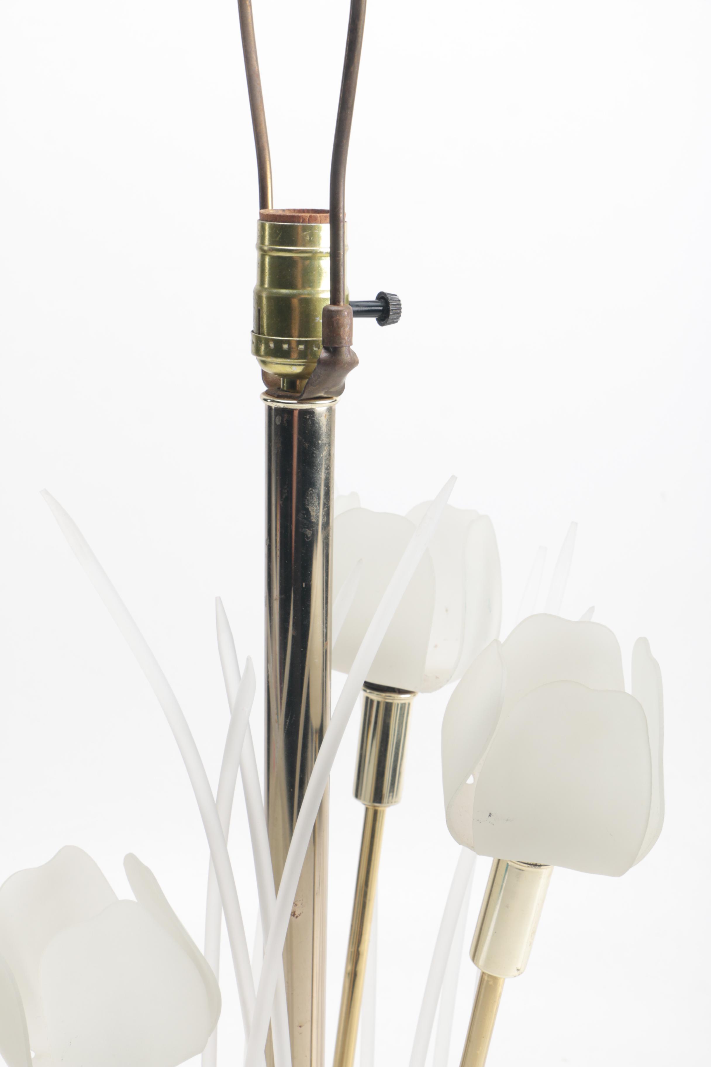 Modern White Plastic Tulip Table Lamp