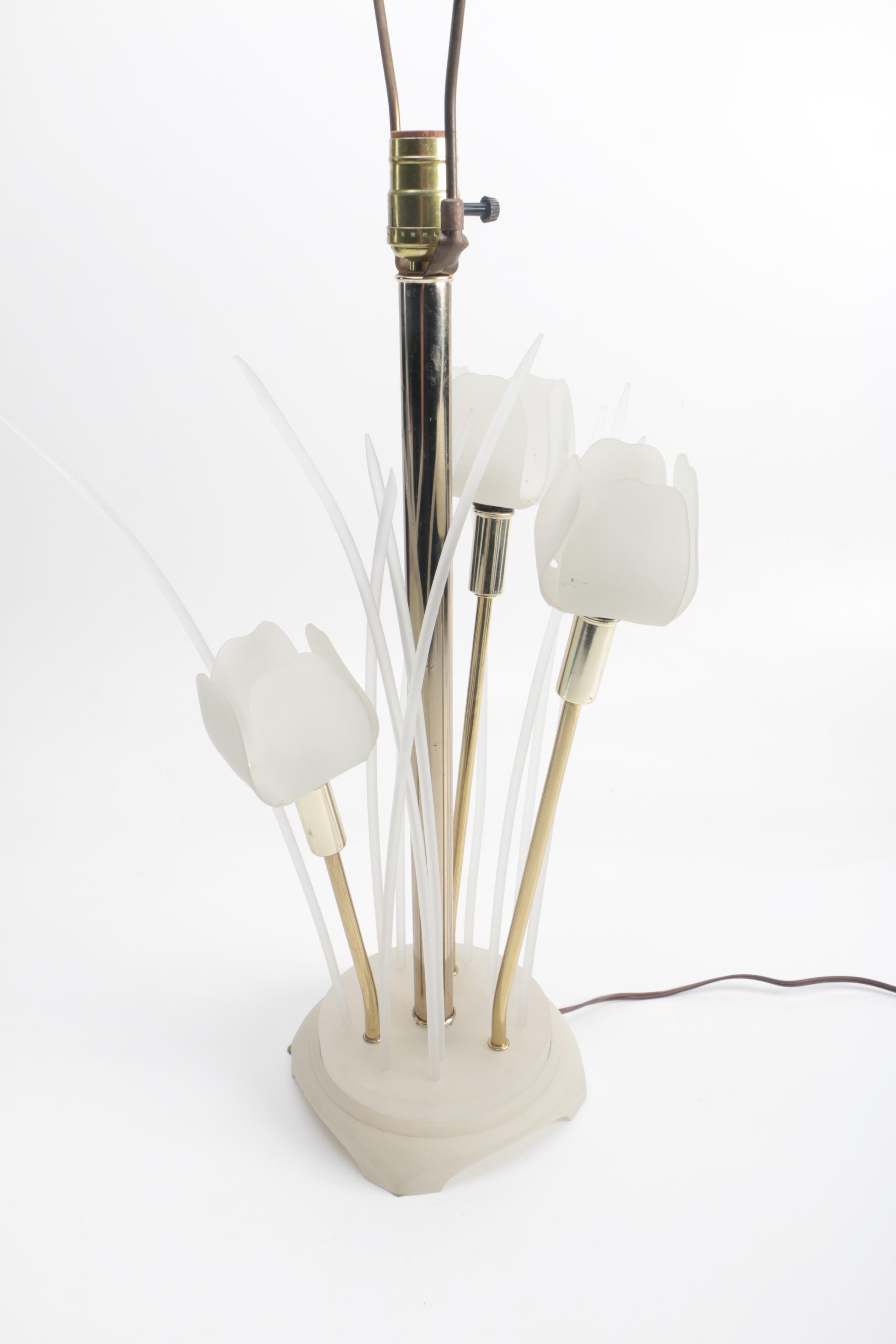 Modern White Plastic Tulip Table Lamp