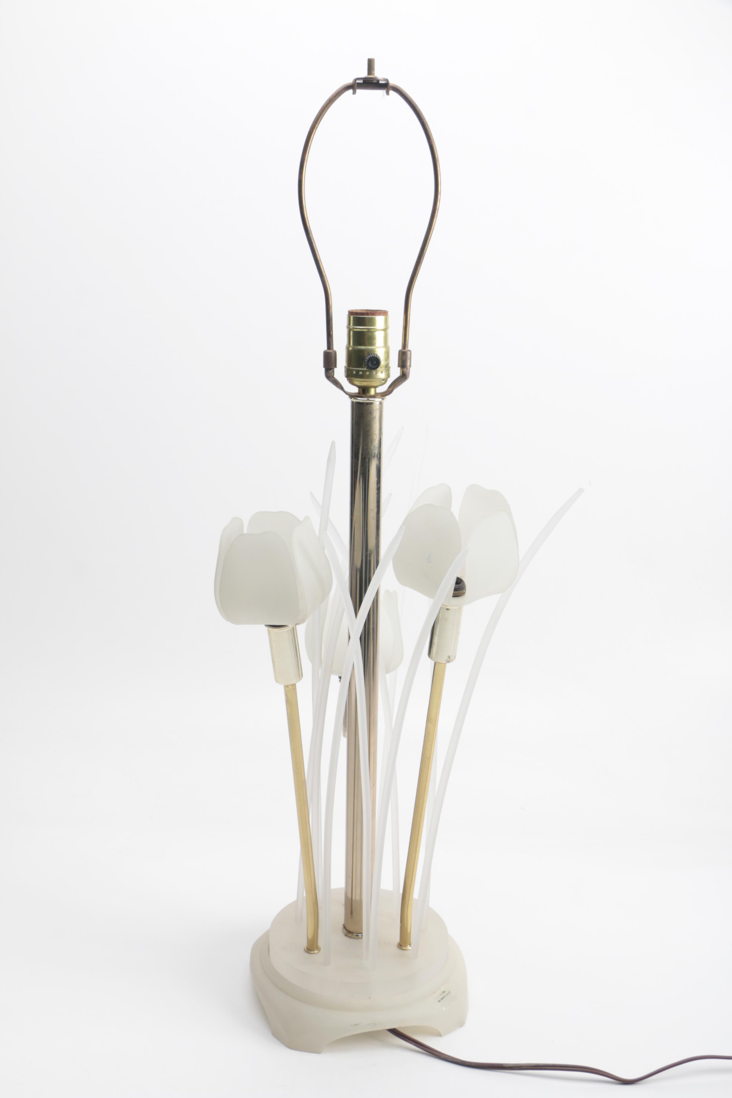 Modern White Plastic Tulip Table Lamp