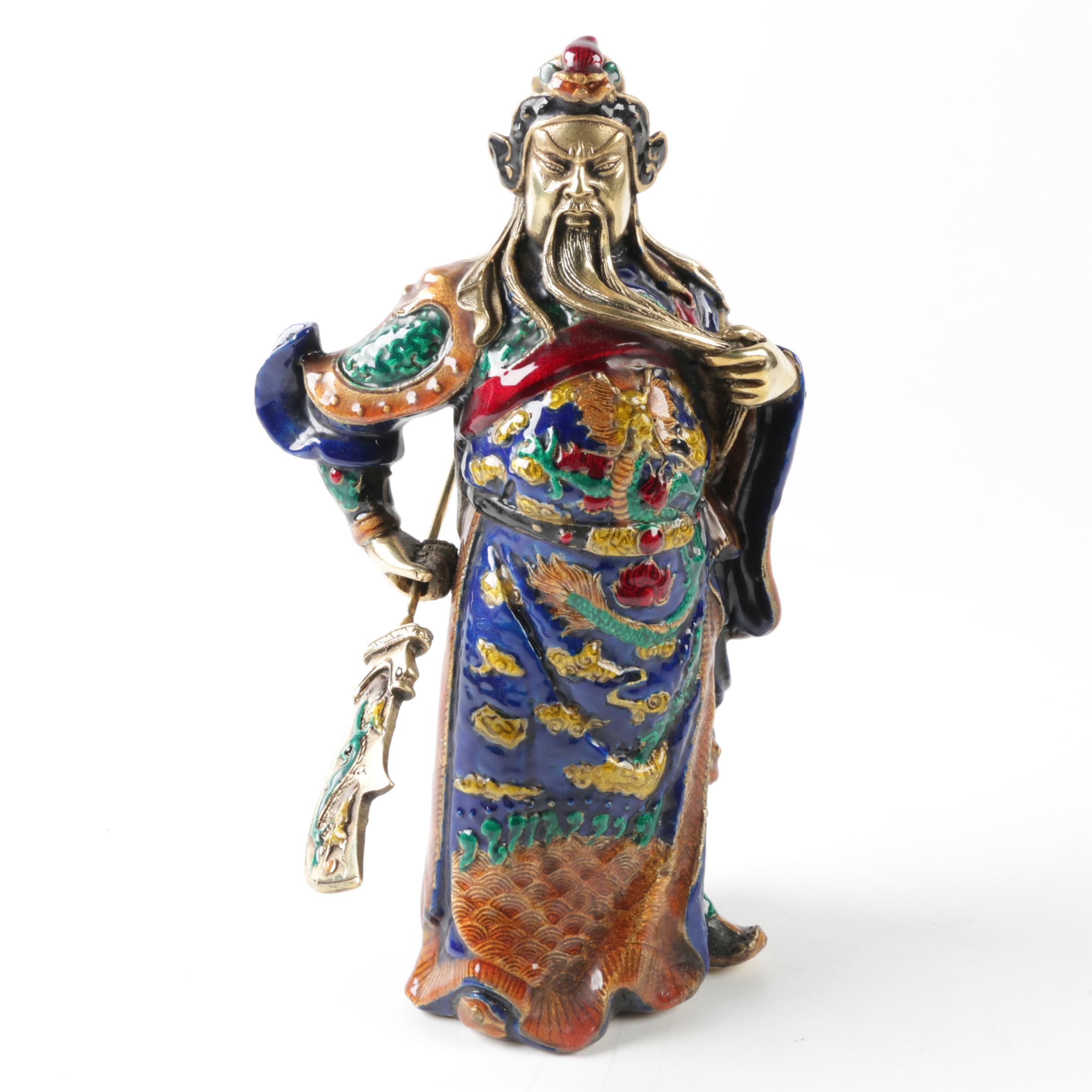 Guan Yu Bronze Warrior Figurine