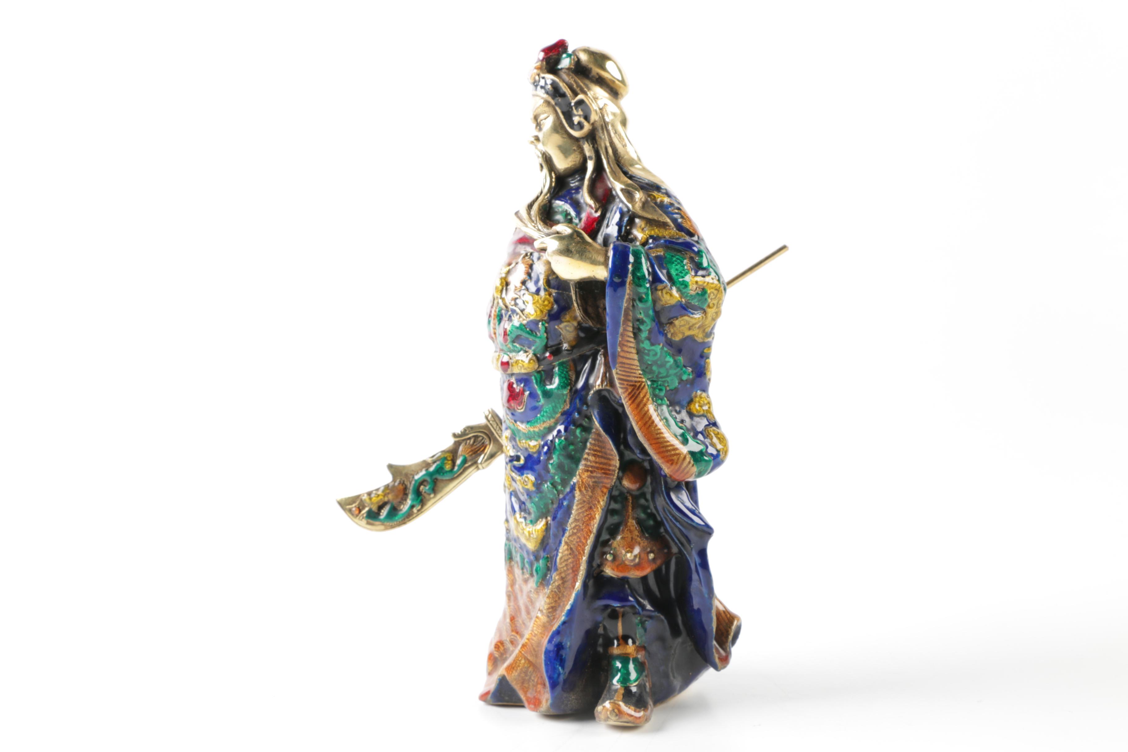 Guan Yu Bronze Warrior Figurine
