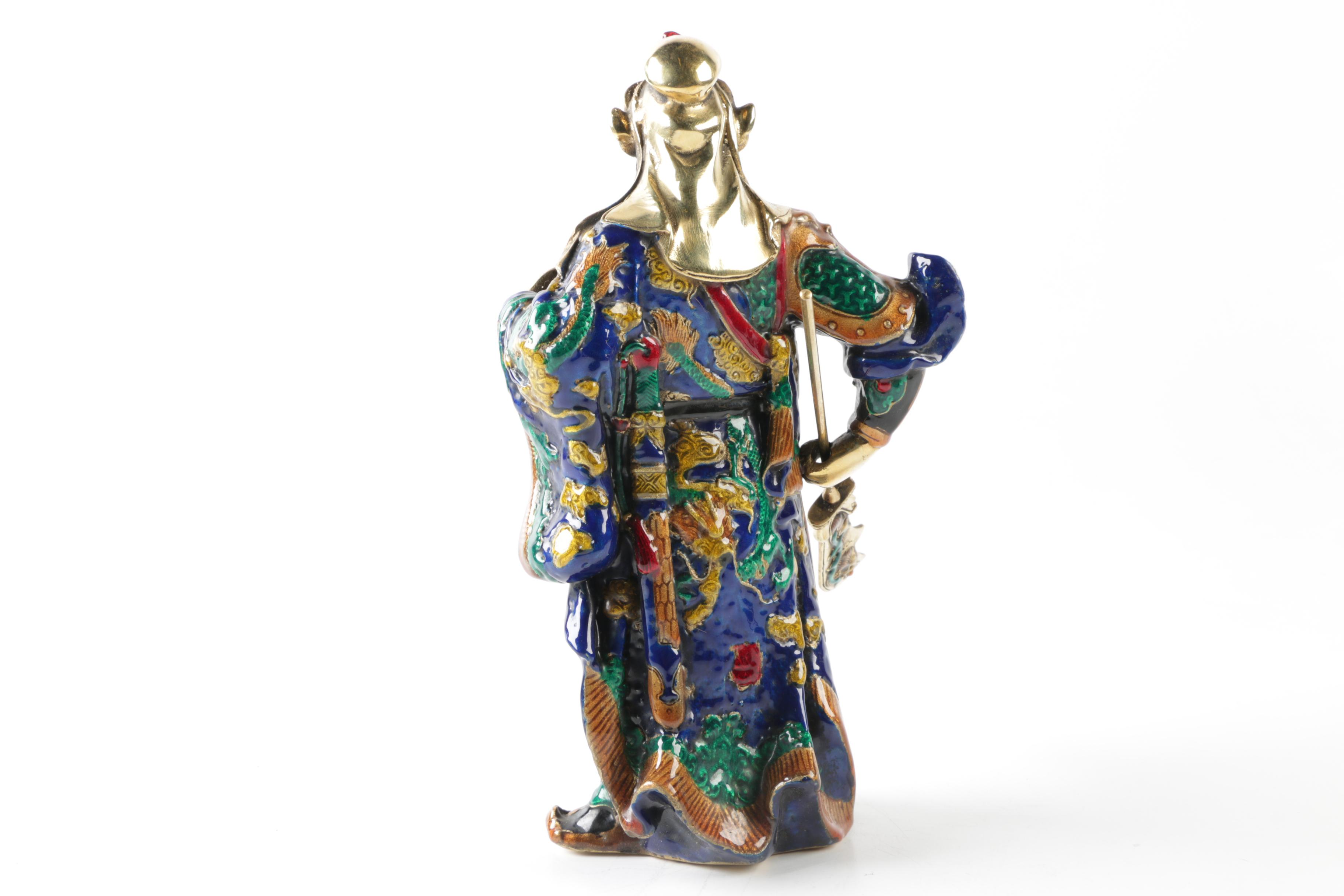 Guan Yu Bronze Warrior Figurine