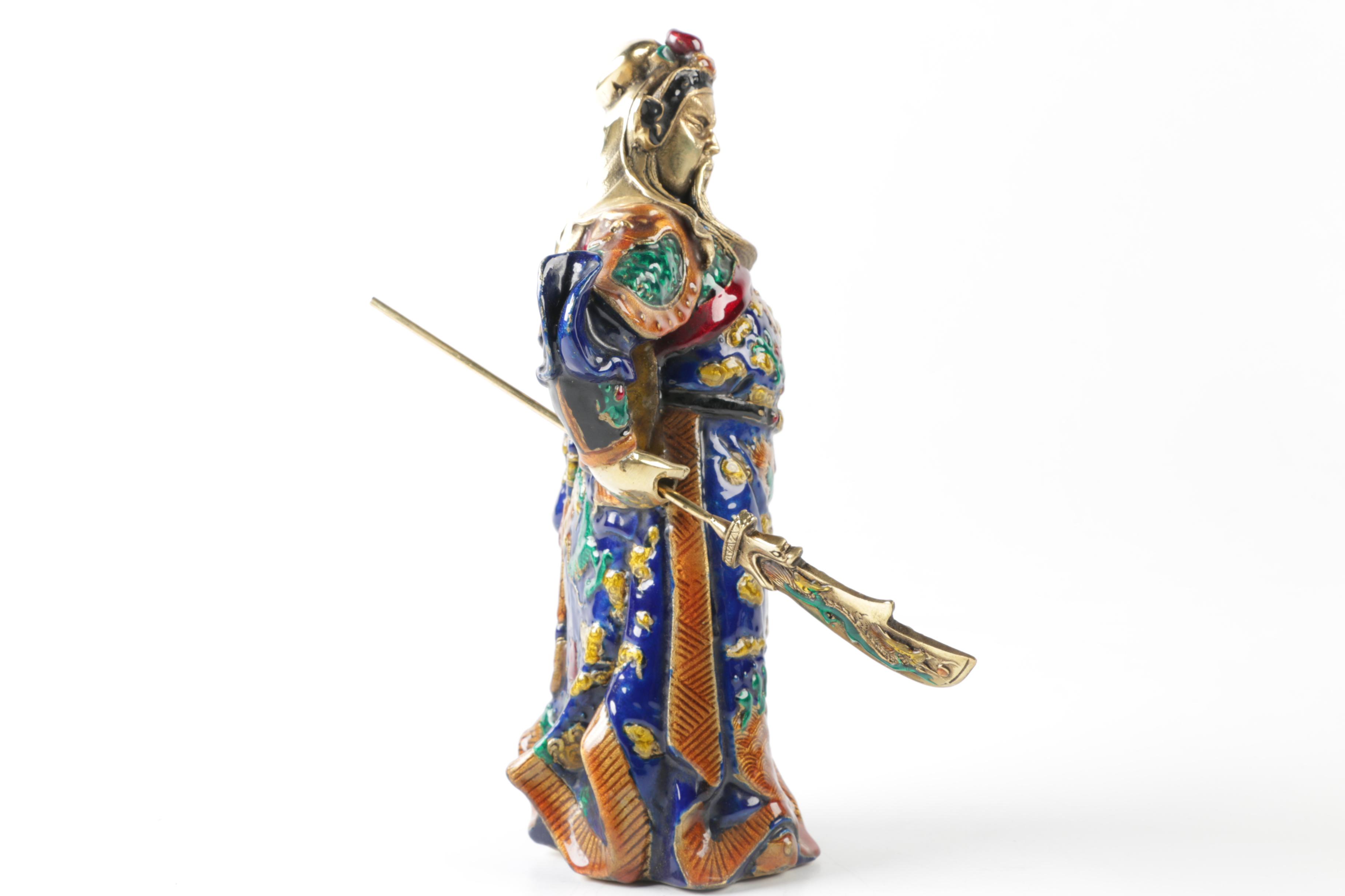 Guan Yu Bronze Warrior Figurine