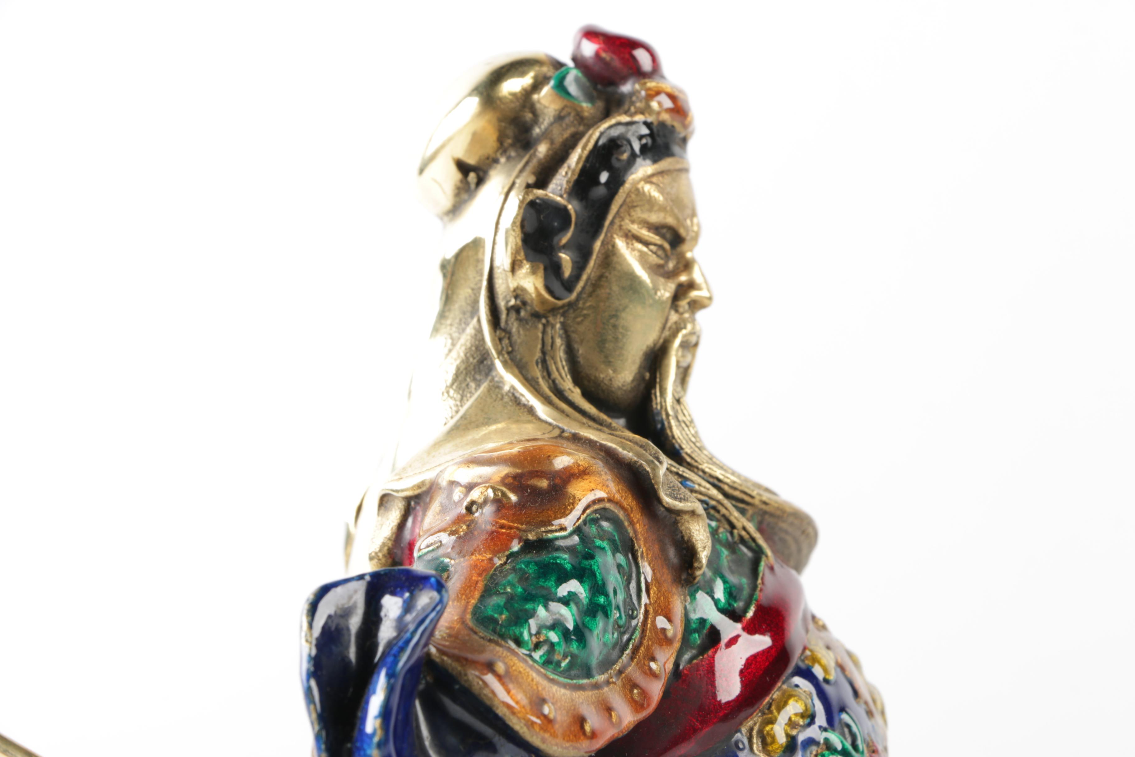 Guan Yu Bronze Warrior Figurine