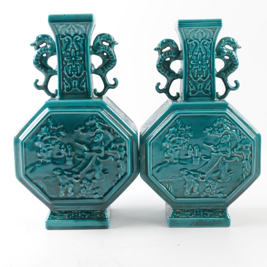 Pair of Ceramic Chinese Vases