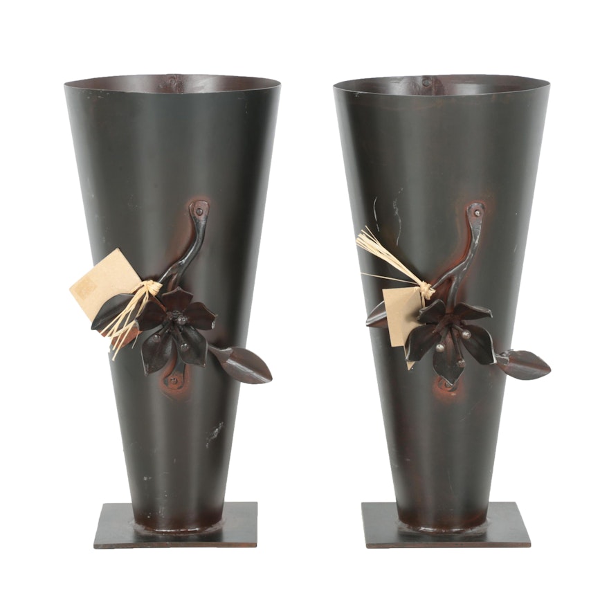Jan Barboglio Wrought Iron Vases