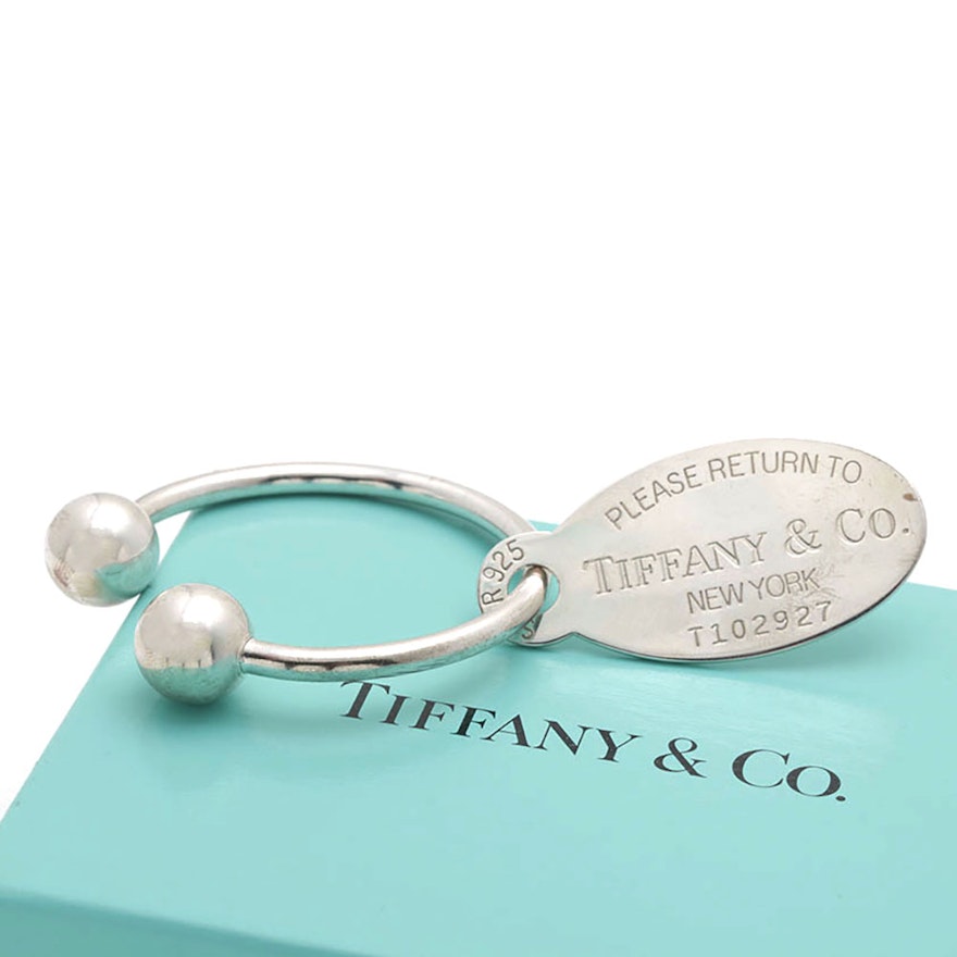 Tiffany & Co. "Return to Tiffany®" Sterling Silver Oval Tag Key Ring