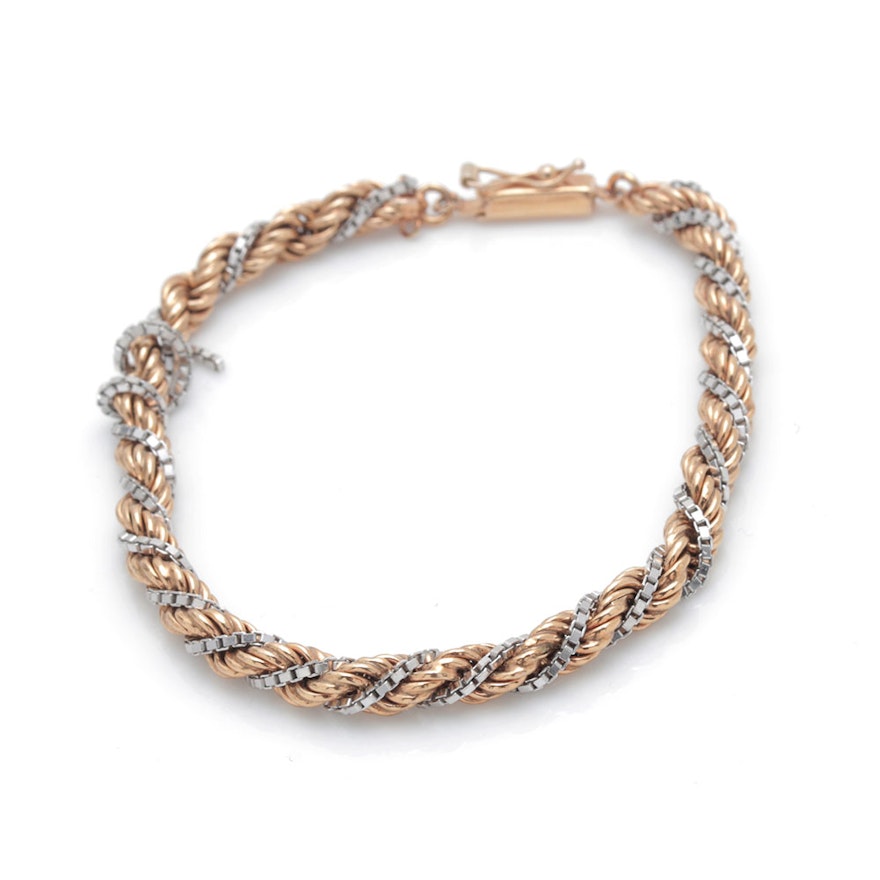 14K Two Tone Gold Bracelet