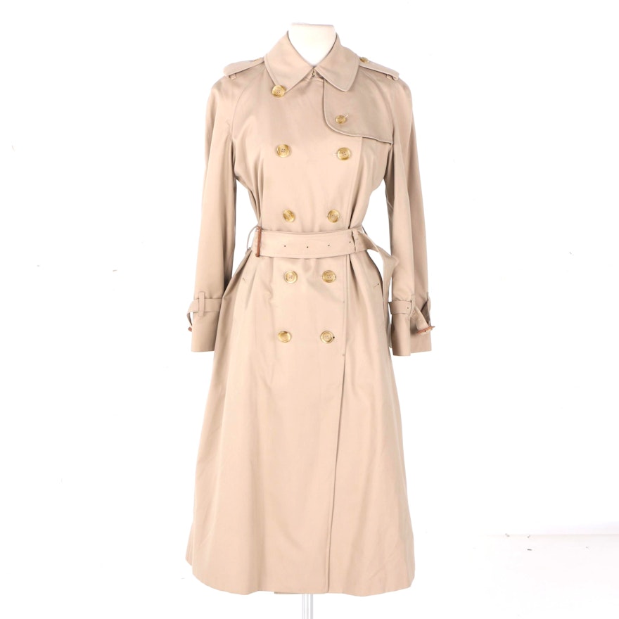 Women's Burberry Khaki Trench Coat with Wool Lining