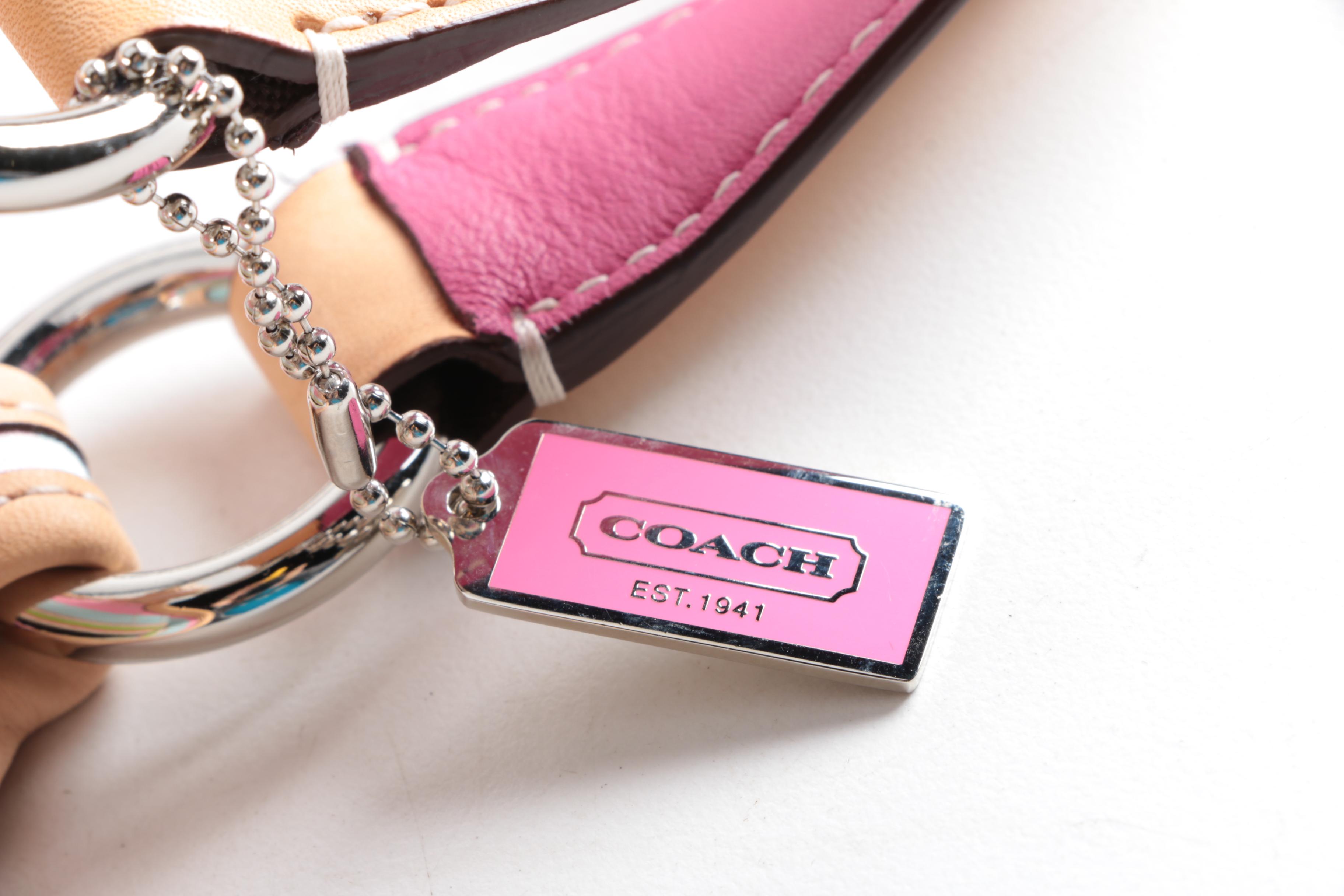 Coach Pink Multi Stripe Canvas Soho