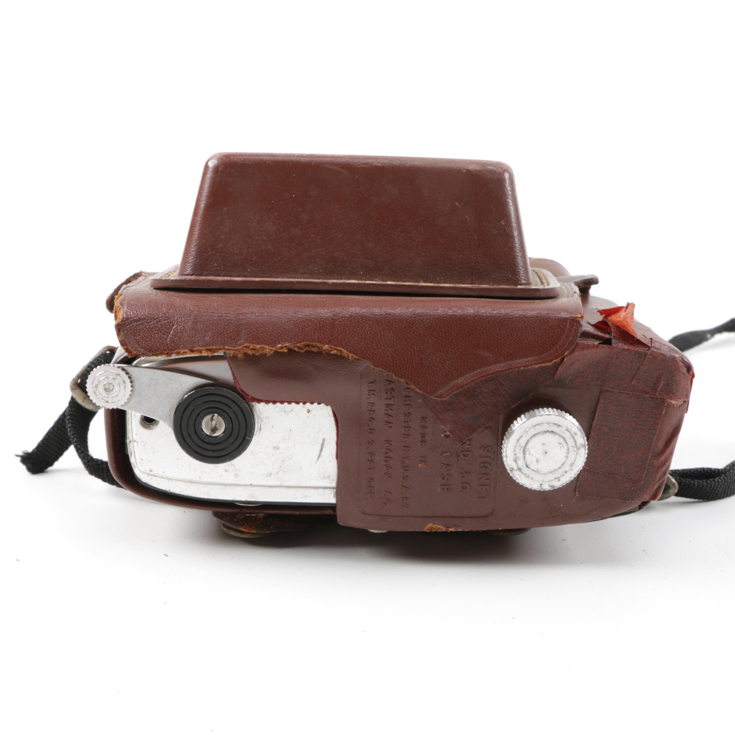 Vintage Kodak Signet 50 Camera with Leather Case