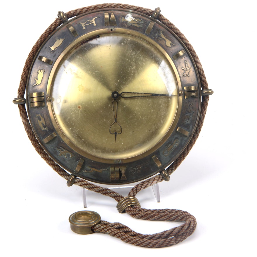 Brass Zodiac Wall Clock