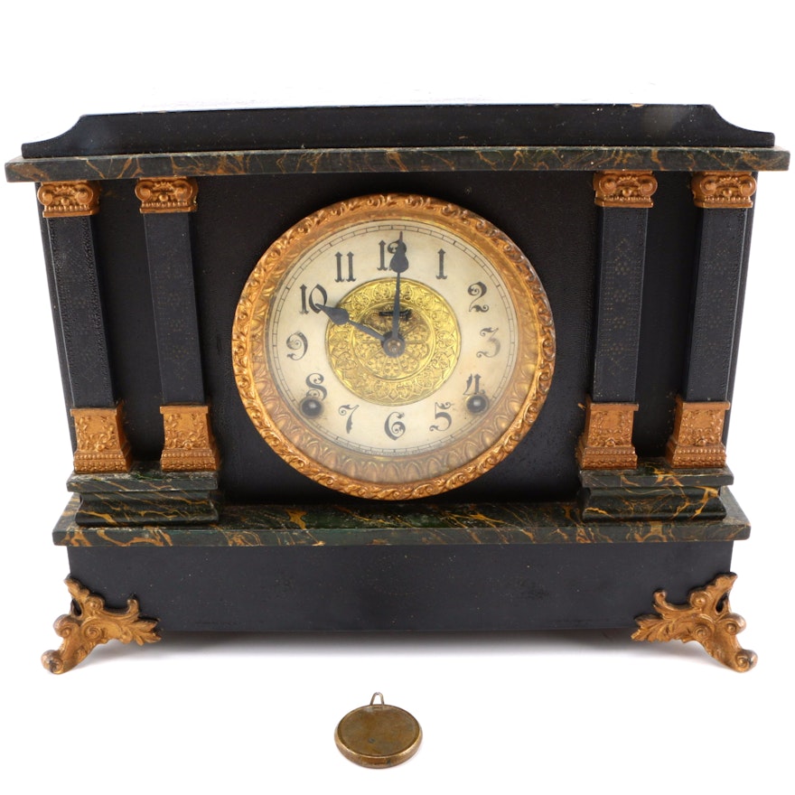 Antique Chiming Mantel Clock by E. Ingraham Co.