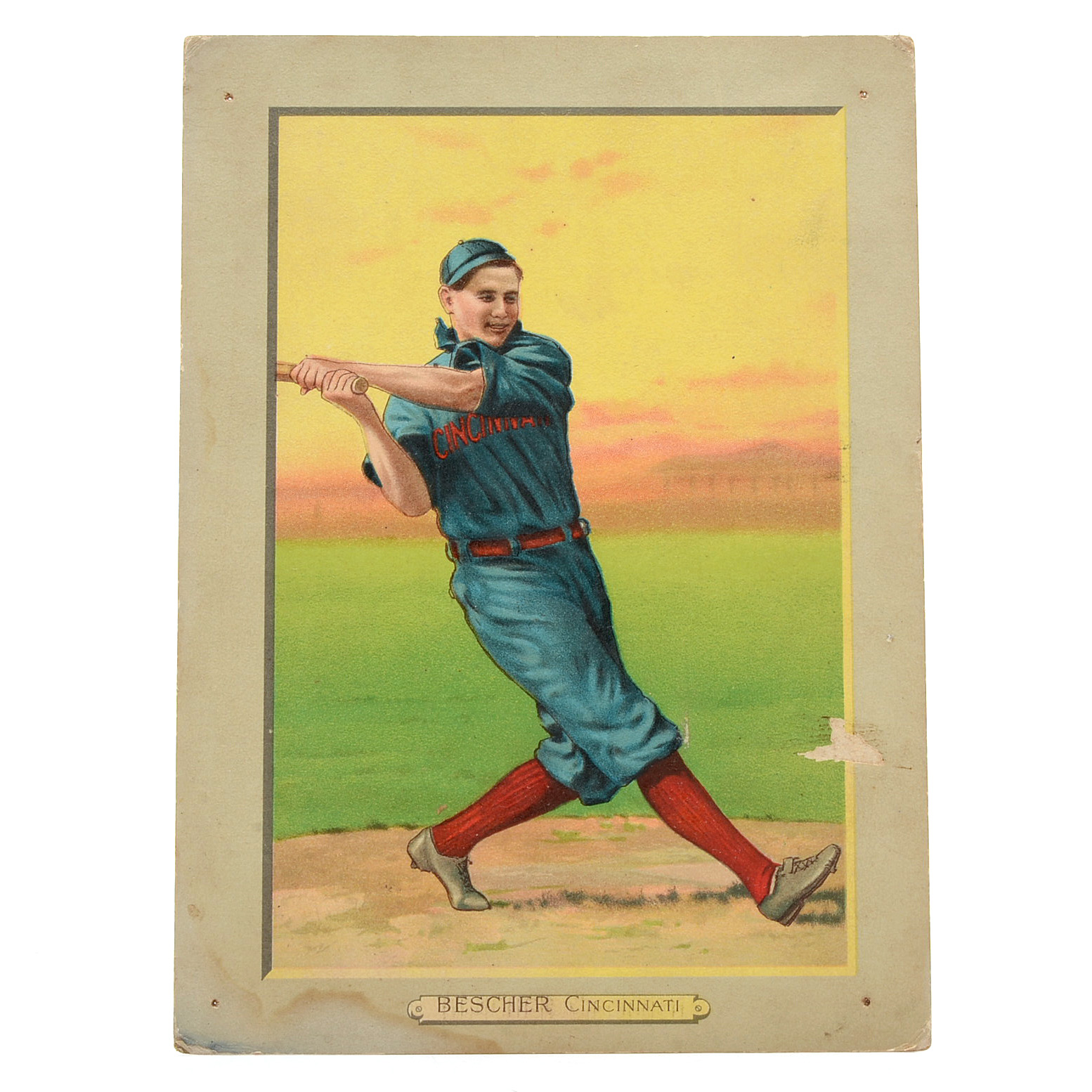 1911 Bob Bescher Cincinnati Reds "Turkey Red" Tobacco Card